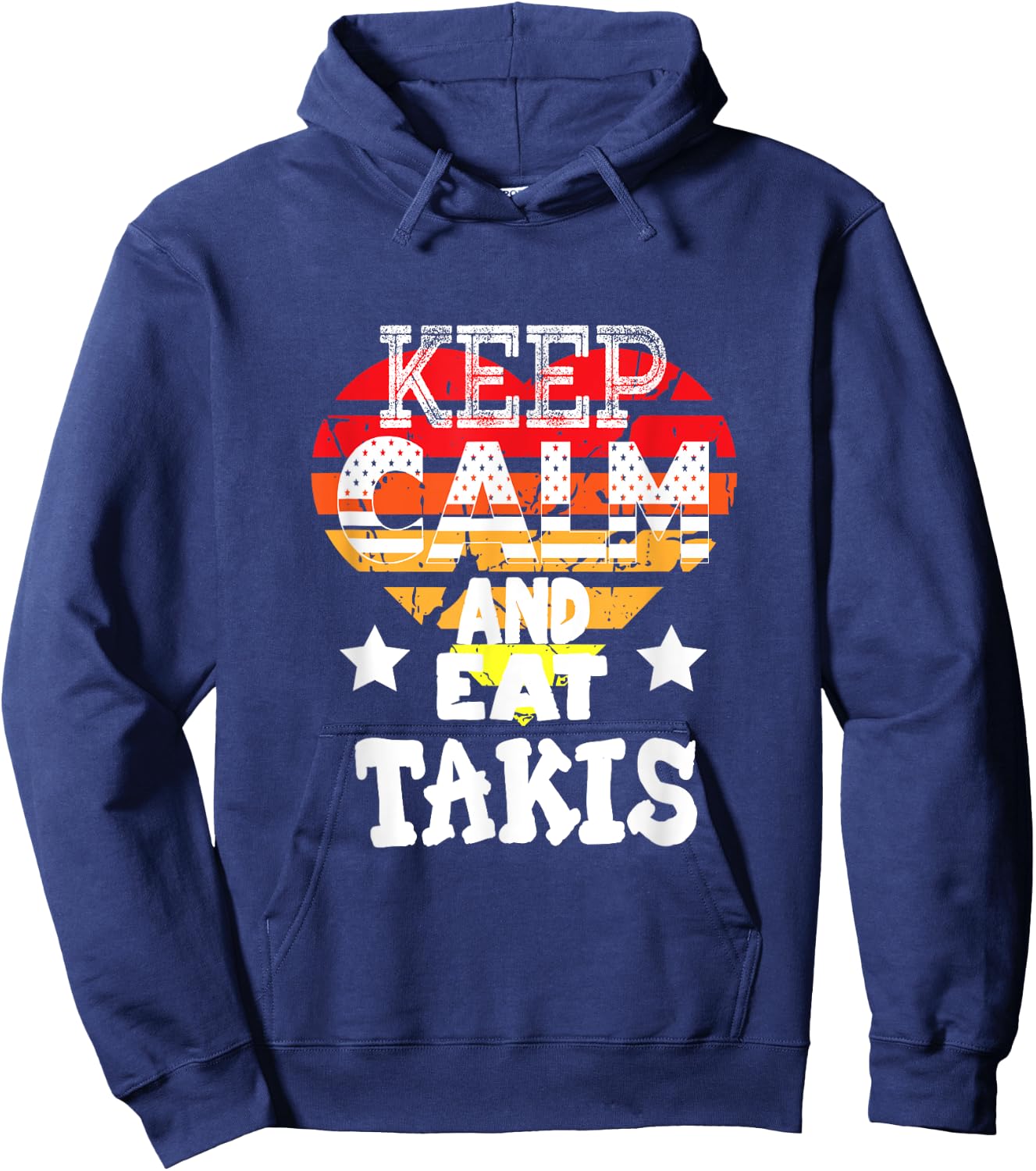 Retro Heart Keep Calm And Eat Takis Foodies Design 2024 Hoodie - Hoodie | Navy