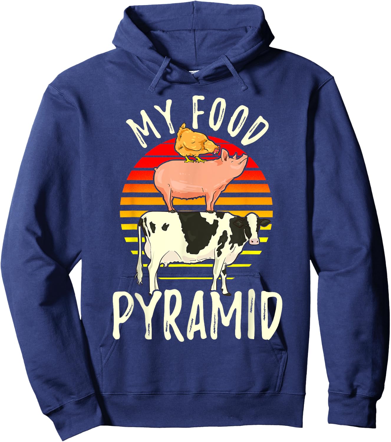 My Food Pyramid Meat Eater Carnivore Diet Food Nutrition Fun Hoodie - Hoodie | Navy