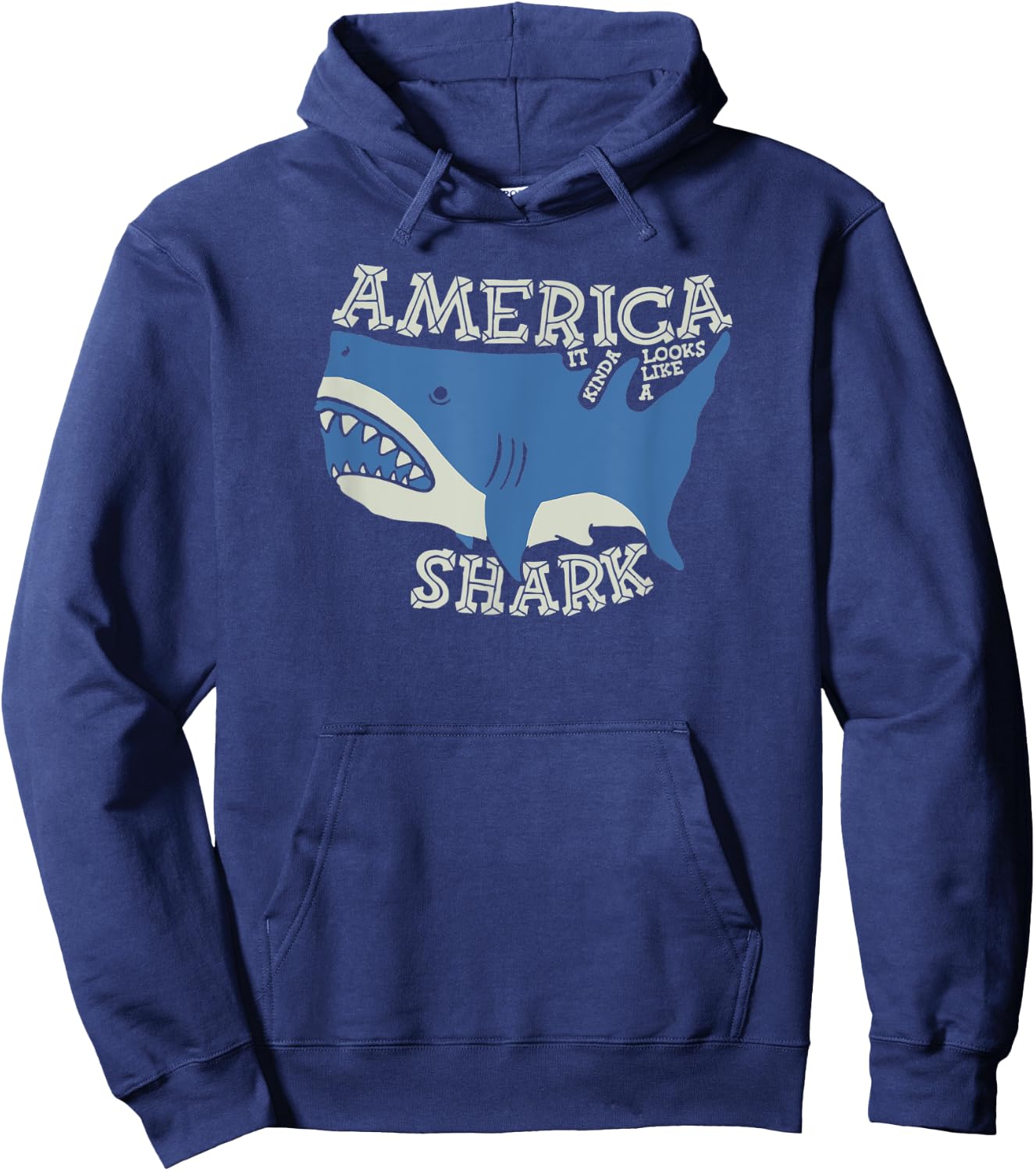 America map it kinda looks like a shark funny sharks lovers Hoodie - Hoodie | Navy