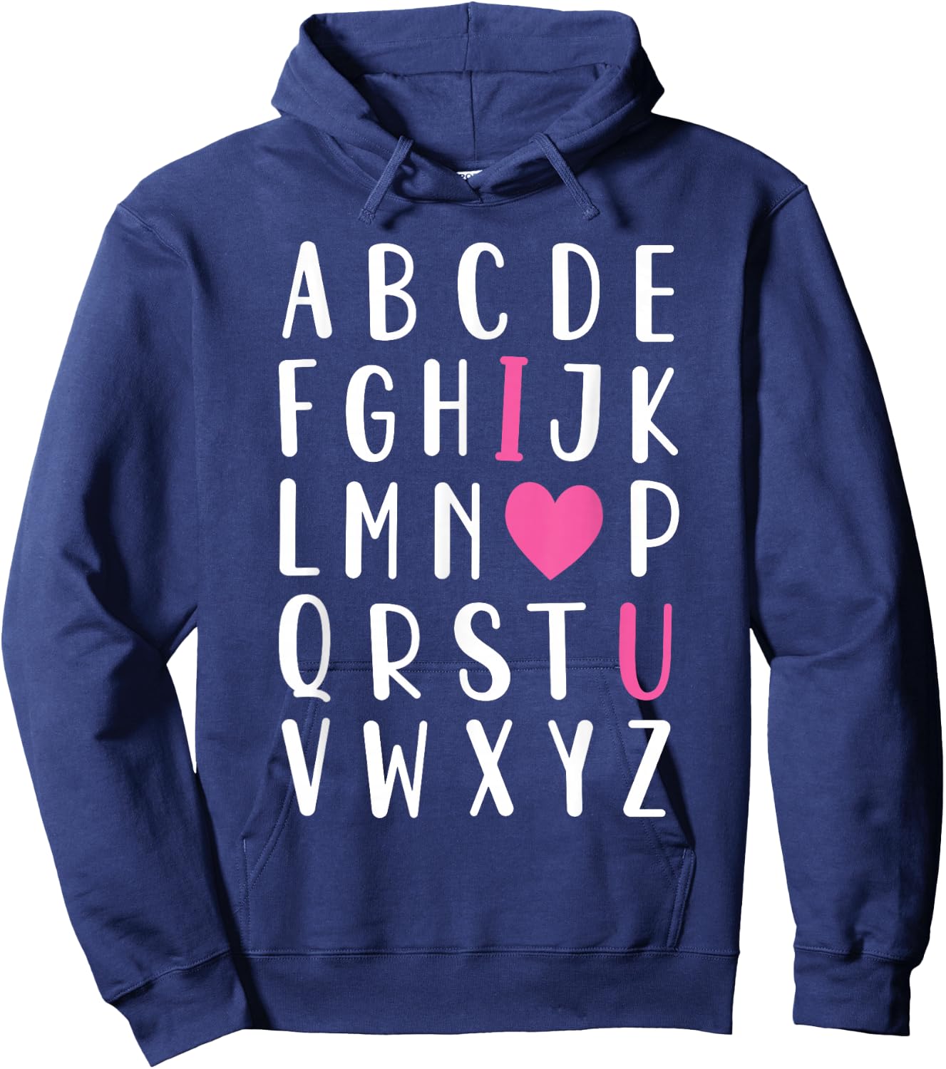Valentines Day ABC I Love You Alphabet Teacher Girls Hoodie - Hoodie | Navy