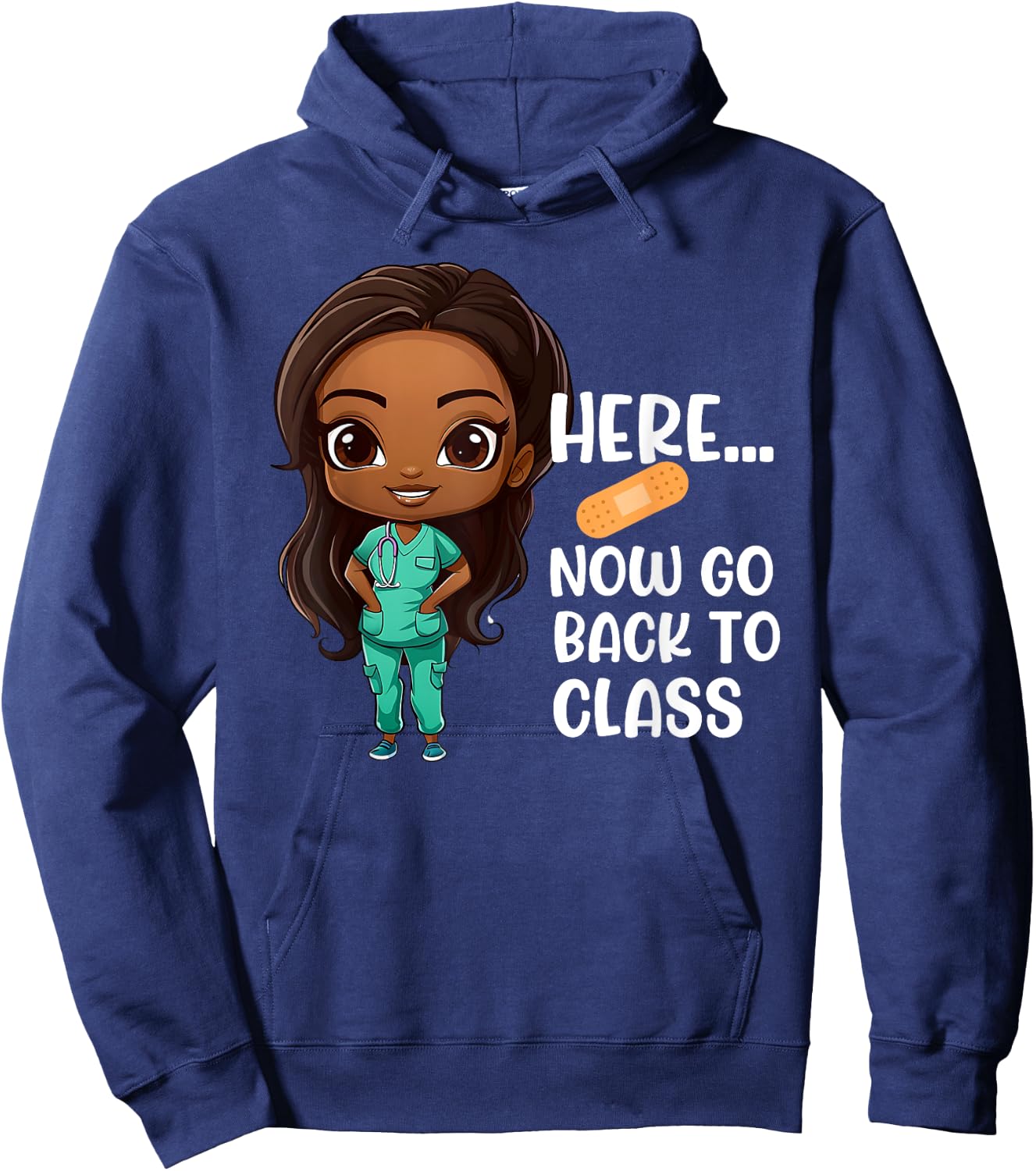 African American Black School Nurse Appreciation Nursing Hoodie - Hoodie | Navy