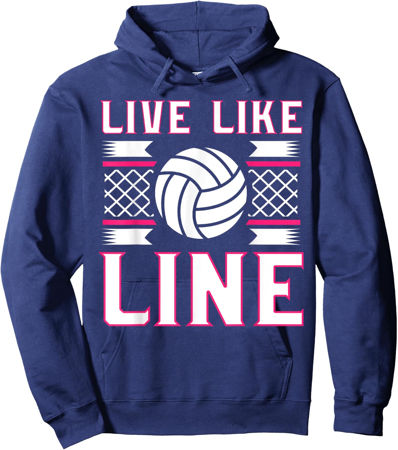 Live Like Line Volleyball gift, Volleyball gift, Sports gift Hoodie - Hoodie | Navy