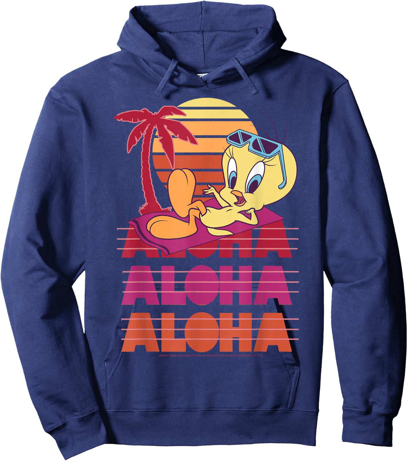 Looney Tunes Tweety Bird Aloha Stack Hoodie - Hoodie | Navy