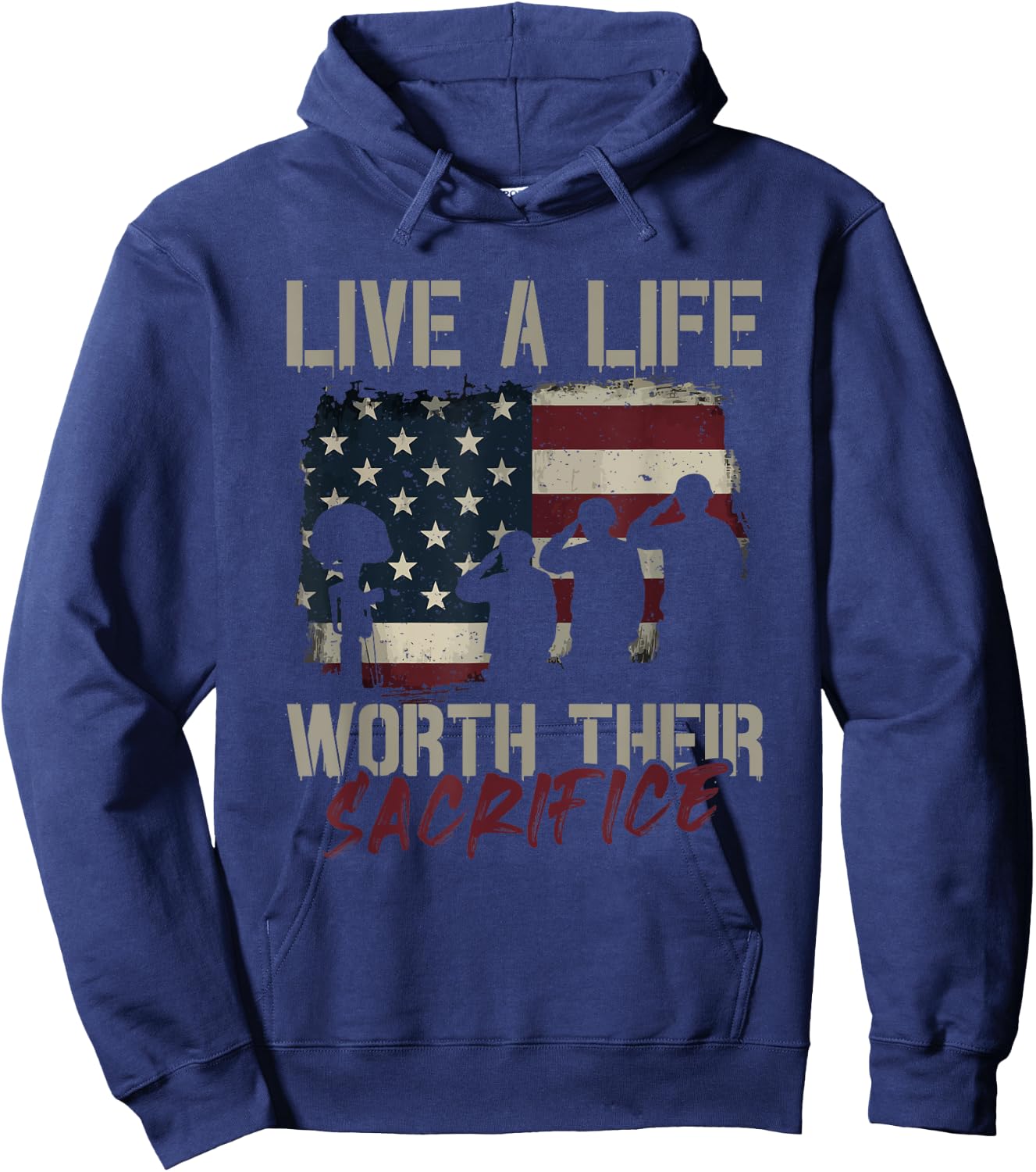 Live a Life Worth Her Sacrifice - Veterans Day Hoodie - Hoodie | Navy
