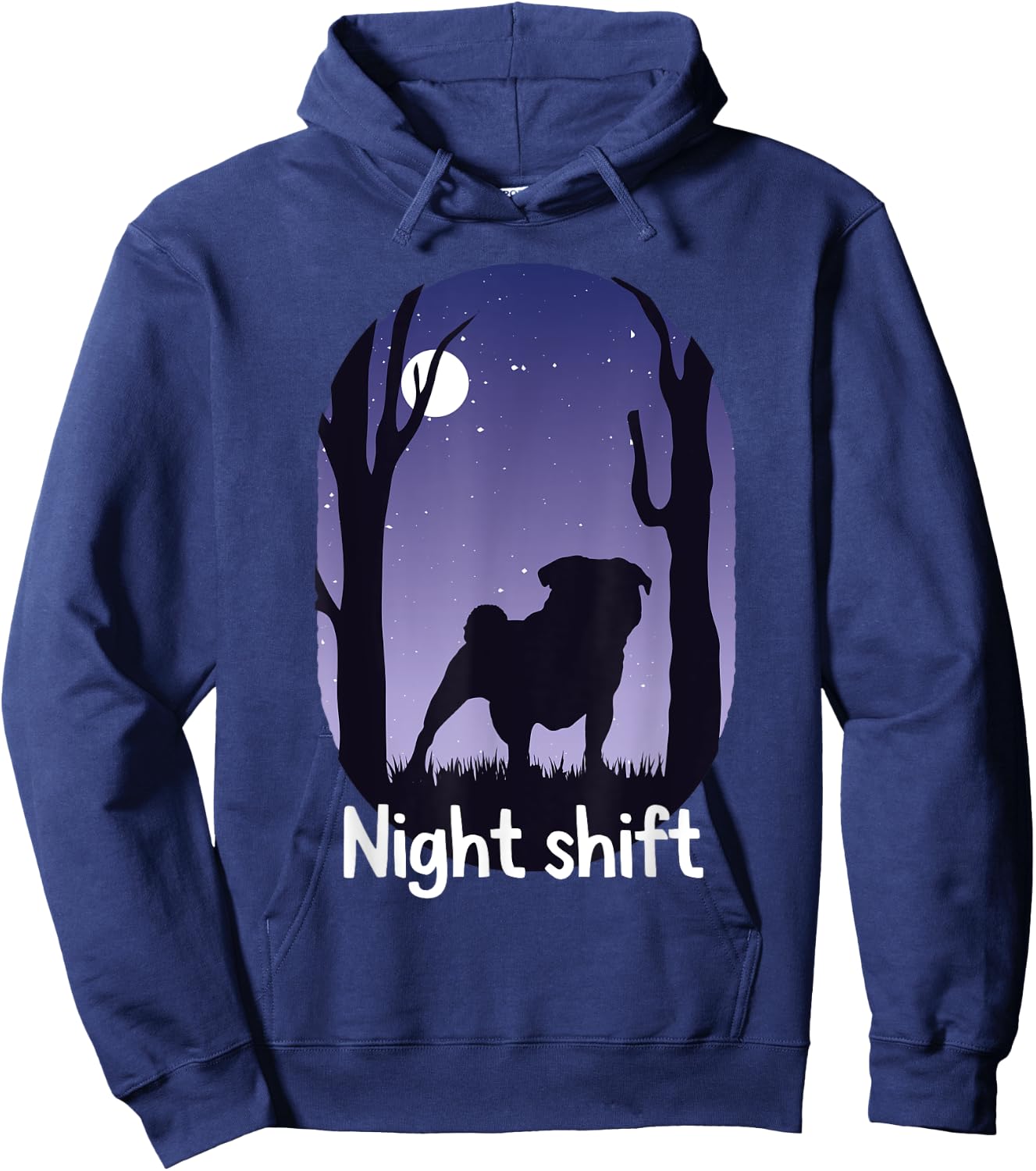 Pug Puggie-Dog Hoodie - Hoodie | Navy