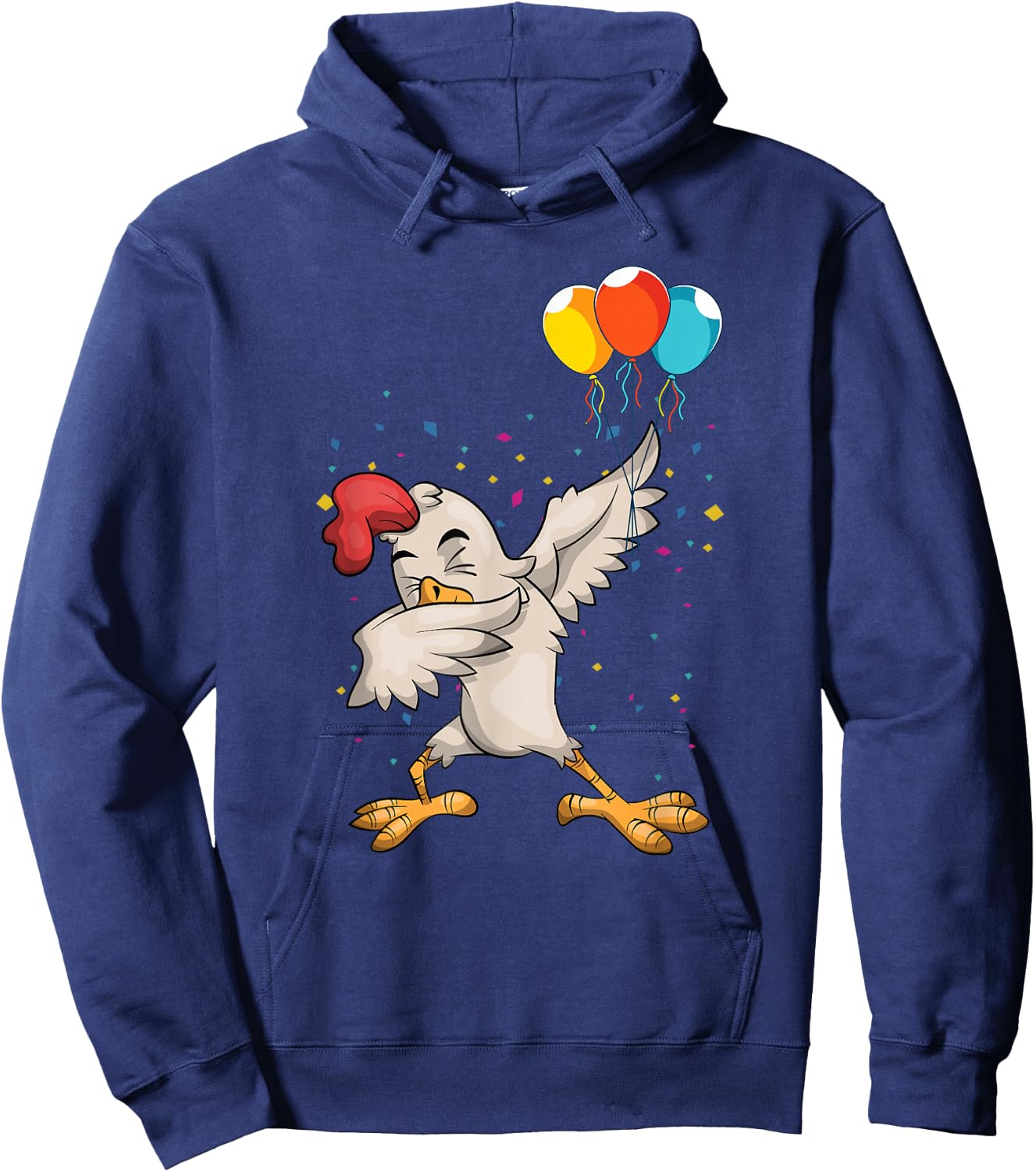 Kids Birthday Party Balloon Funny Farm Bird Dabbing Chicken Hoodie - Hoodie | Navy