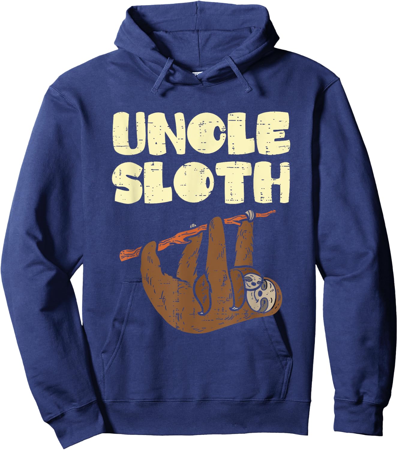 Uncle Sloth Funny Father's Day Animal Lover Hoodie - Hoodie | Navy