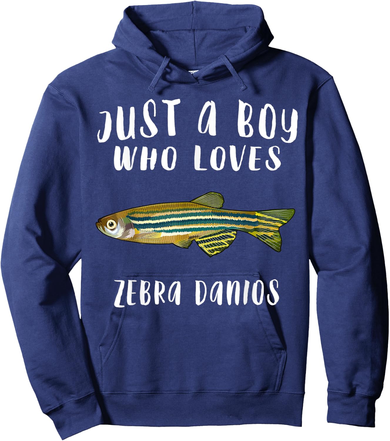 Just A Boy Who Loves Zebra Danios Fish Lover Hoodie - Hoodie | Navy