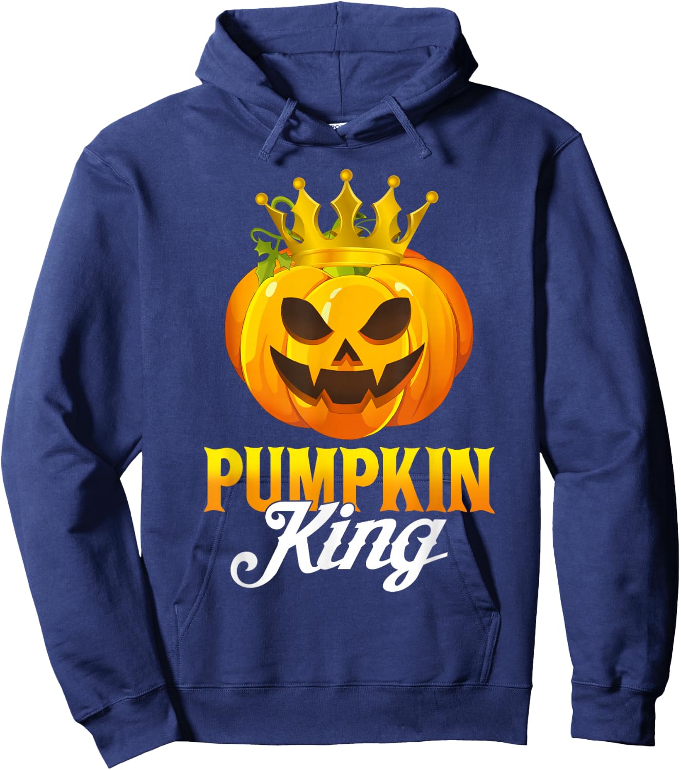 Vintage Pumpkin King Funny Pumpkin Couple Costume Halloween Hoodie - Hoodie | Navy