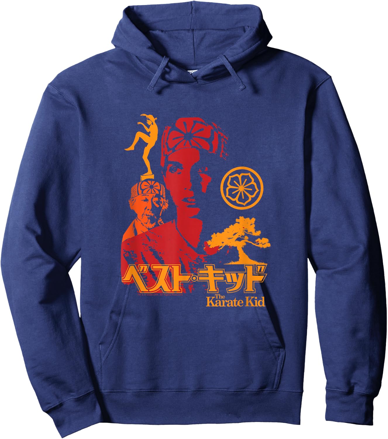 The Karate Kid Iconic Red Orange Yellow Collage Movie Hoodie - Hoodie | Navy