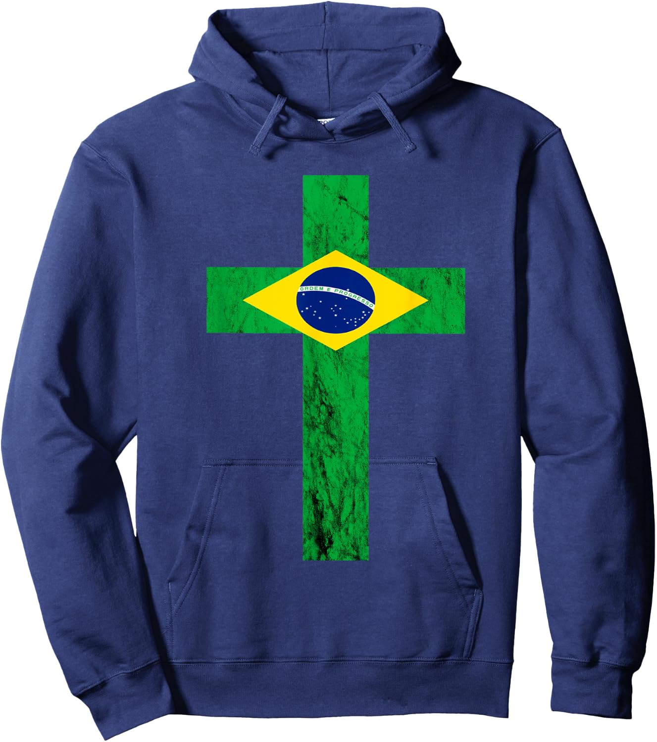 Brazil Jesus Christ Cross Brazilian Faith Christians Hoodie - Hoodie | Navy