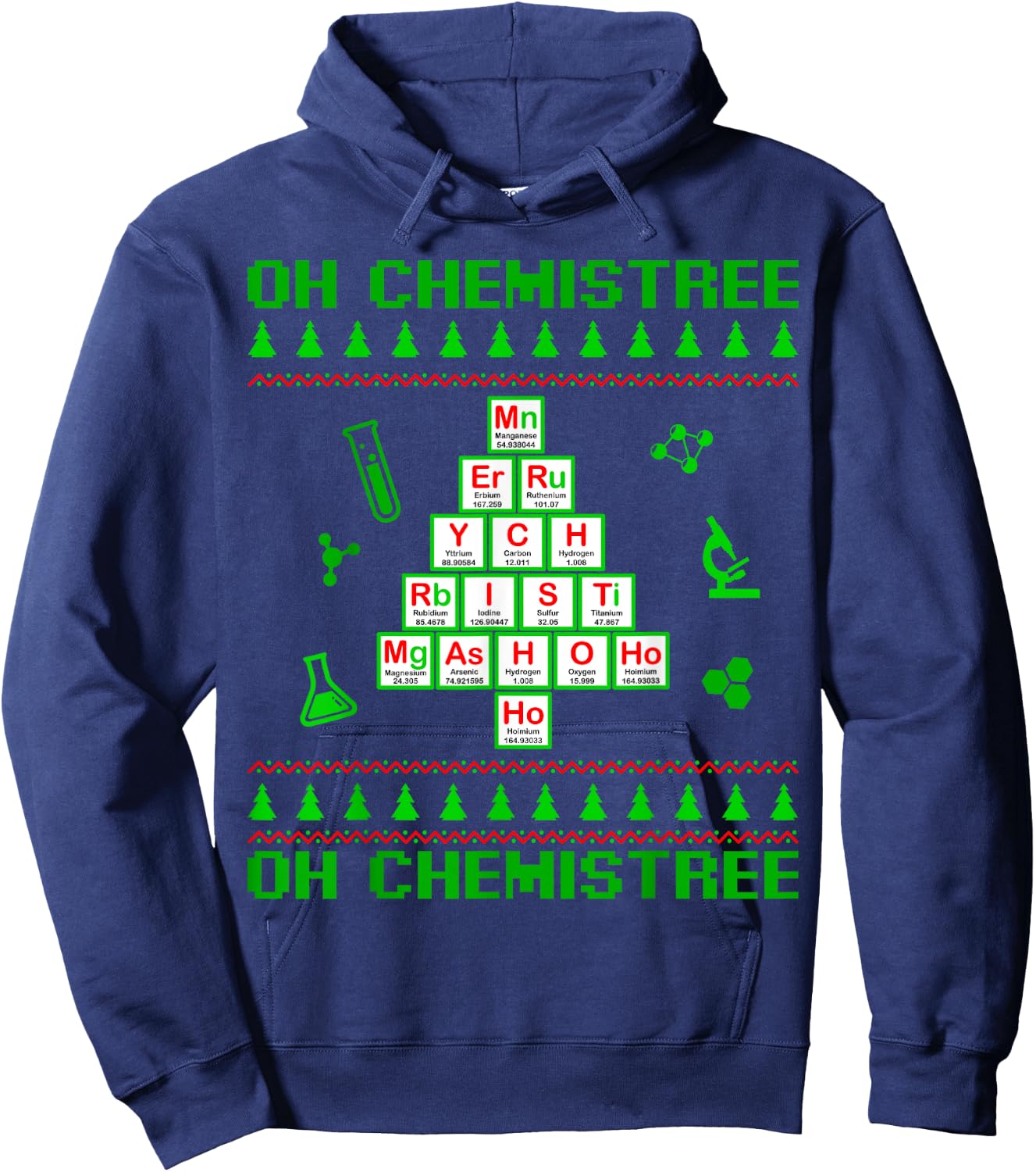 Science Christmas Oh Chemist Tree Chemistree Chemistry Hoodie - Hoodie | Navy
