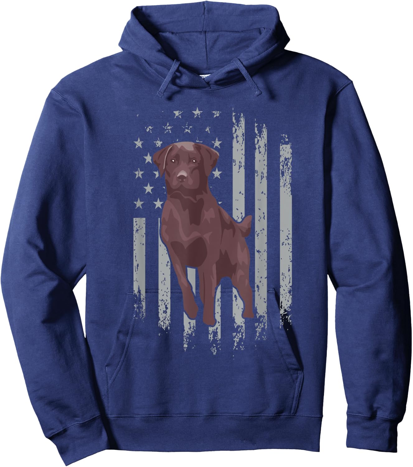 Chocolate Lab American Flag Brown Labrador Retriever Owner Hoodie - Hoodie | Navy