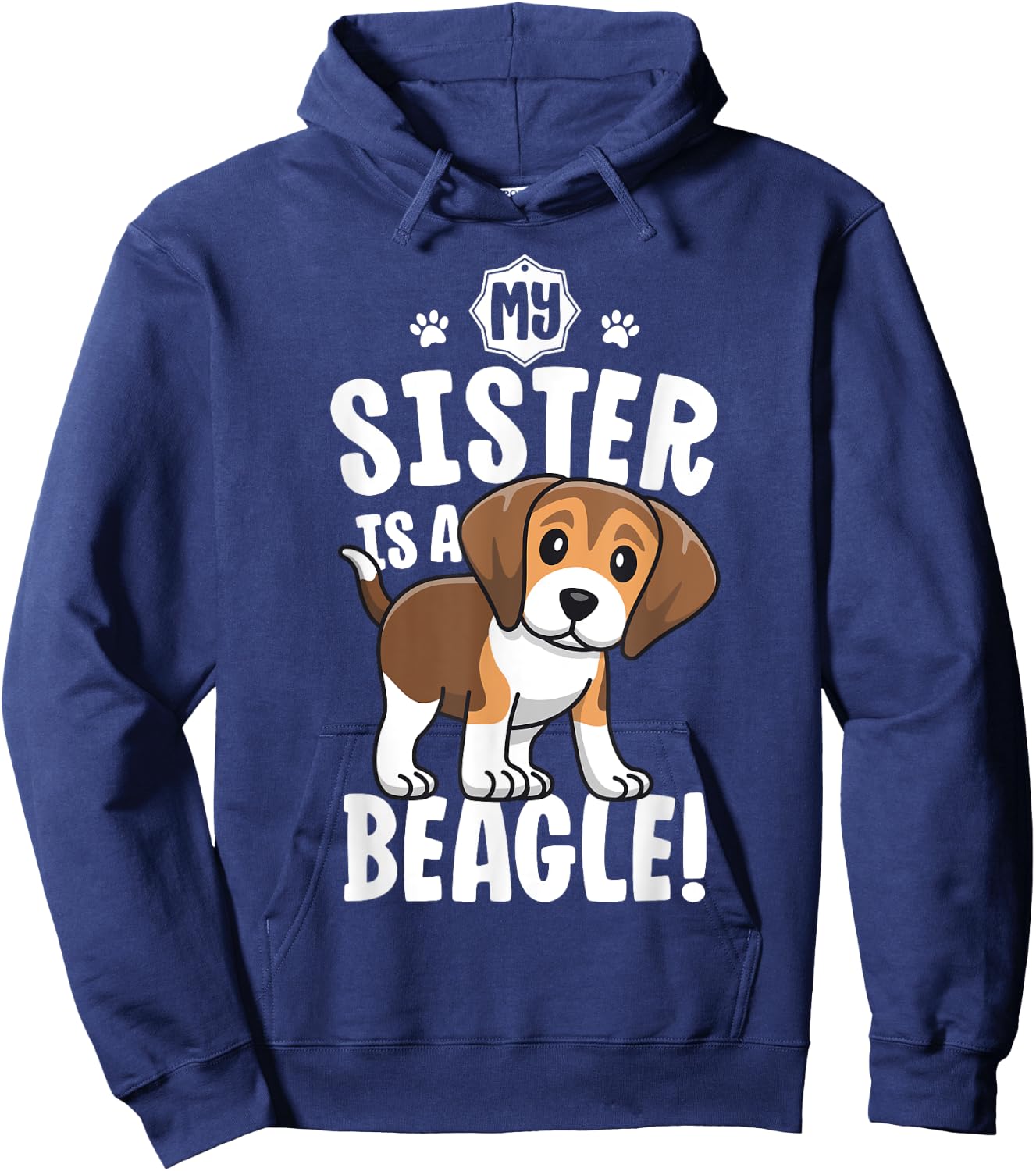My Sister Is A Beagle Shirt Kids Beagle Shirt Girl Dog Gift Hoodie - Hoodie | Navy