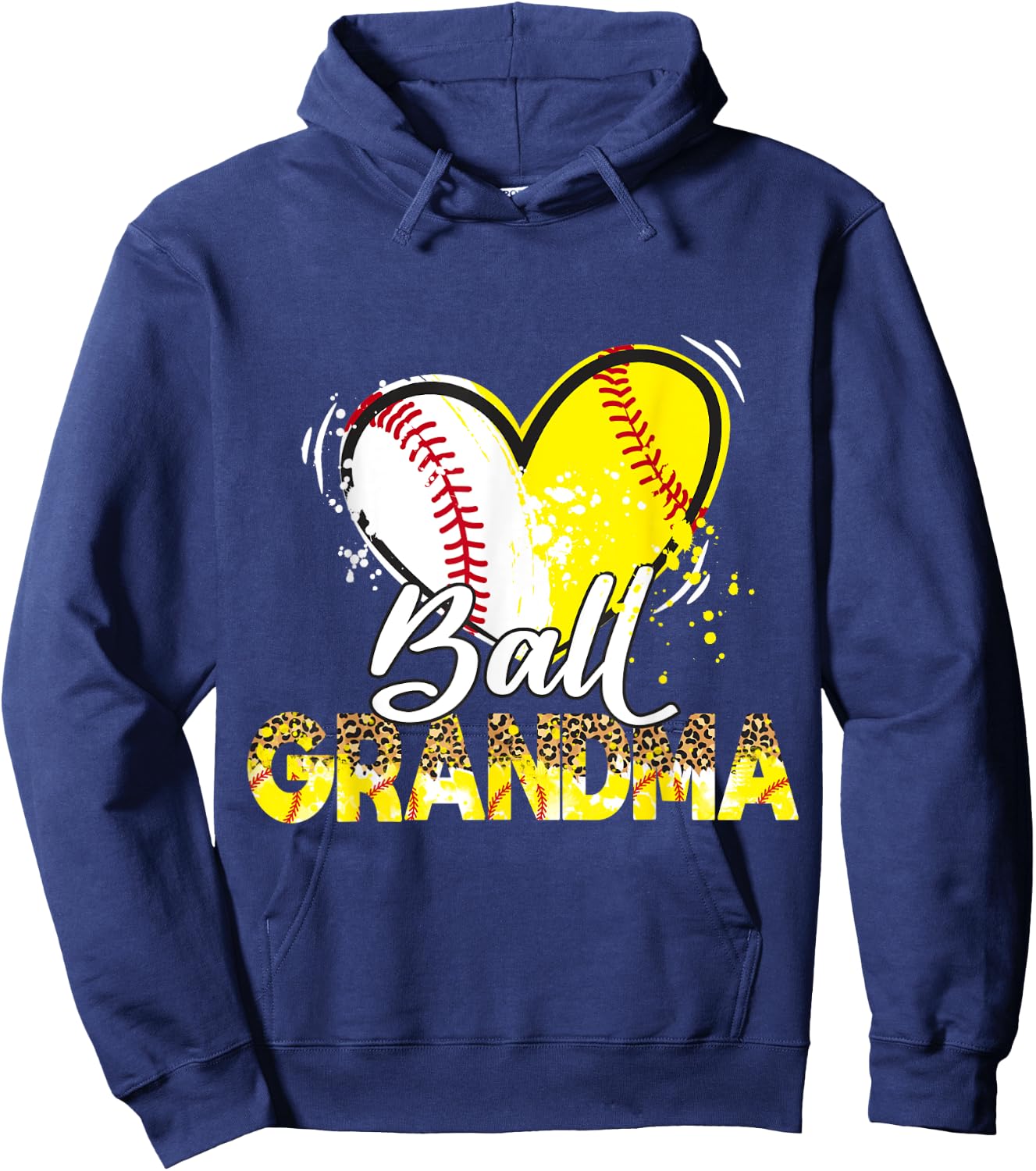 Grandma of Both Baseball Softball Sport Matching Family Hoodie - Hoodie | Navy