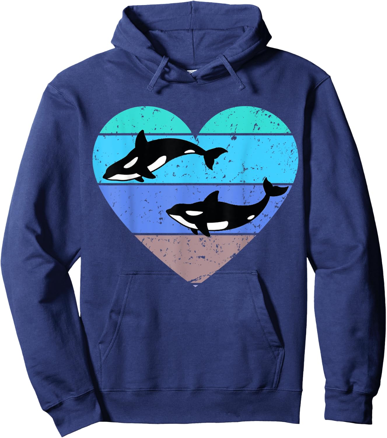 Orca Killer Whale Retro Gift Hoodie - Hoodie | Navy