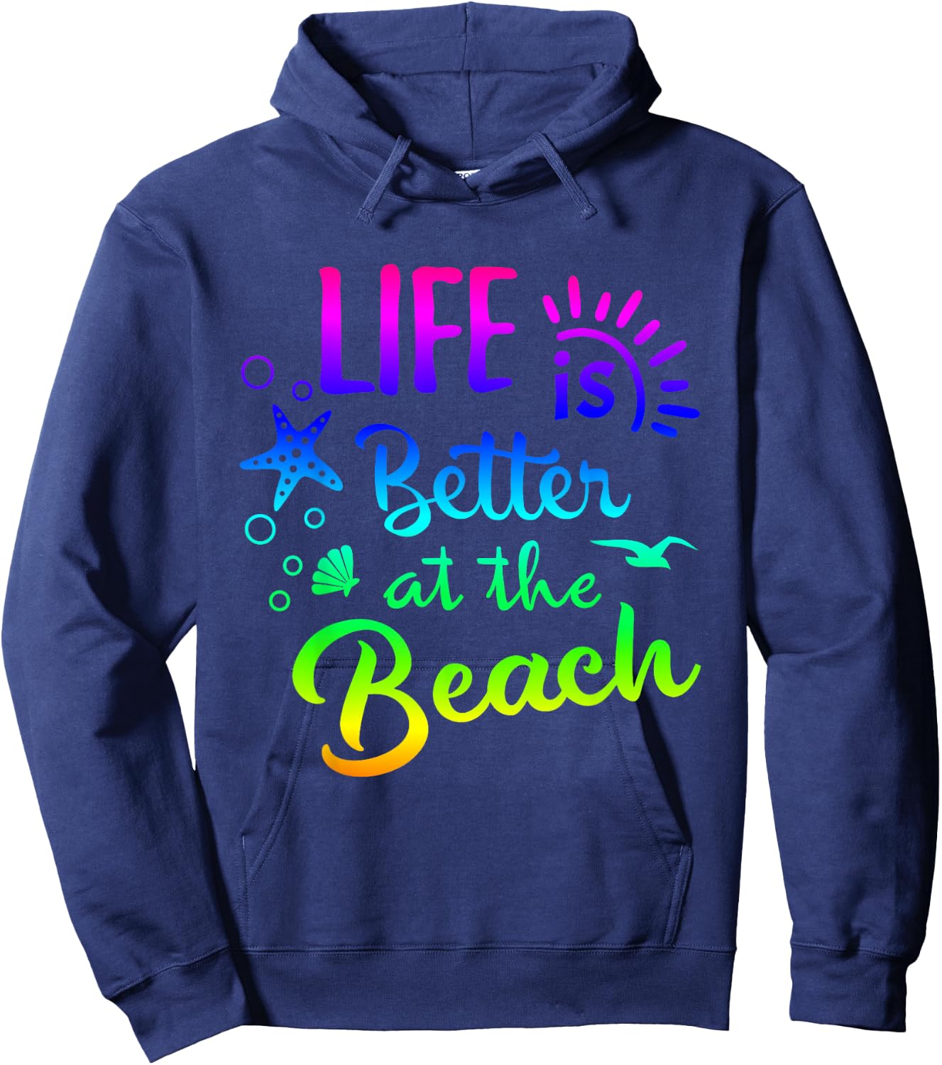 Beach - Life Is Better at The Beach - Women Tropical Hoodie - Hoodie | Navy