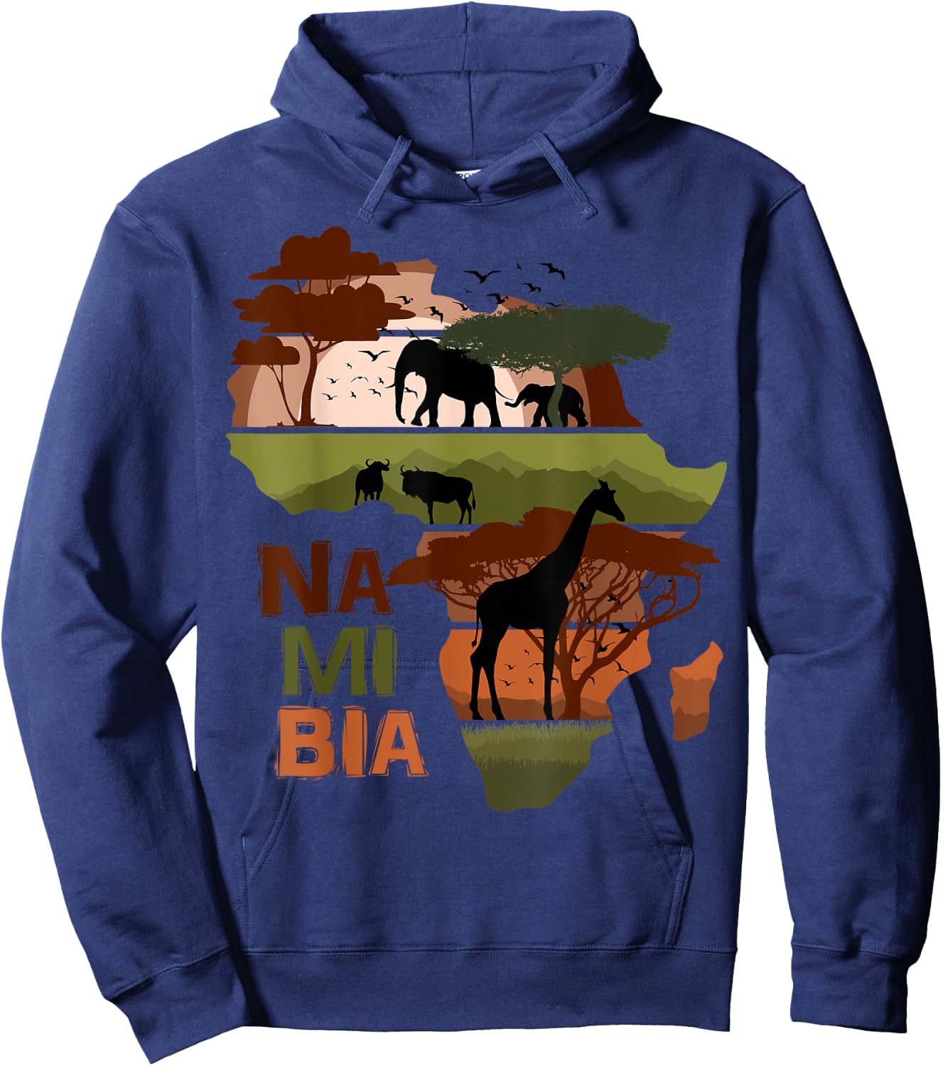 Namibia Africa Sunset Continent Nature Wild Life Hoodie - Hoodie | Navy