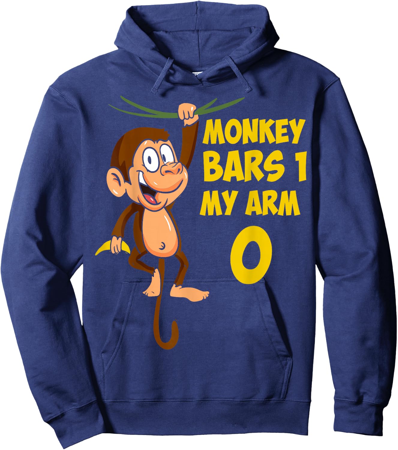 Broken Arm Monkey Bars I Monkey Art I Kids Monkey Hoodie - Hoodie | Navy
