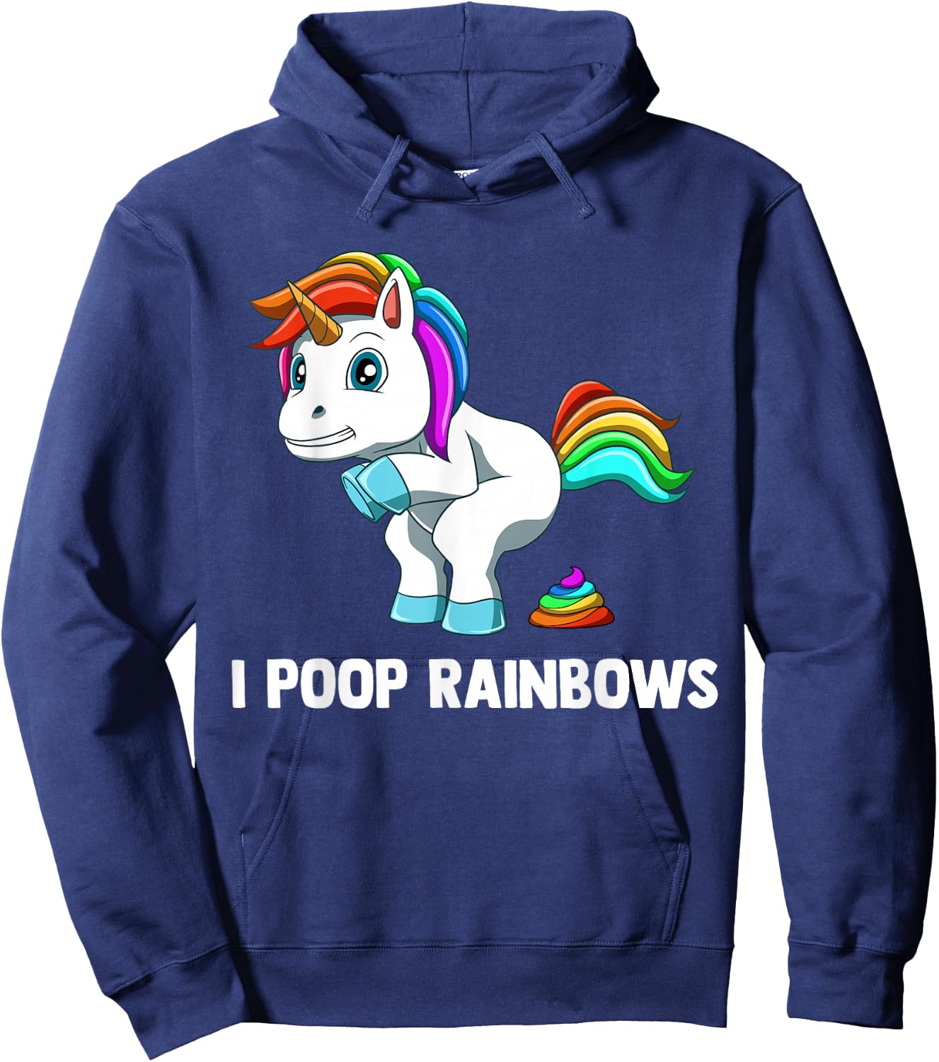 Rainbow Pooping Unicorn Hoodie - Hoodie | Navy