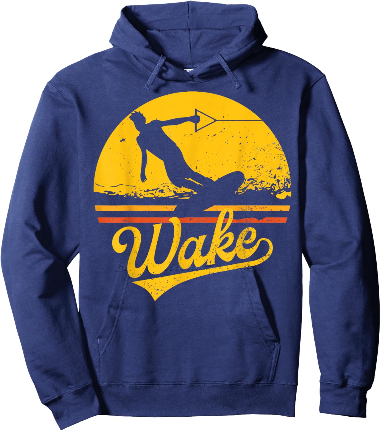 Vintage Wakeboard Sunset Fan Gift Wakeboarder wakeboarding Hoodie - Hoodie | Navy