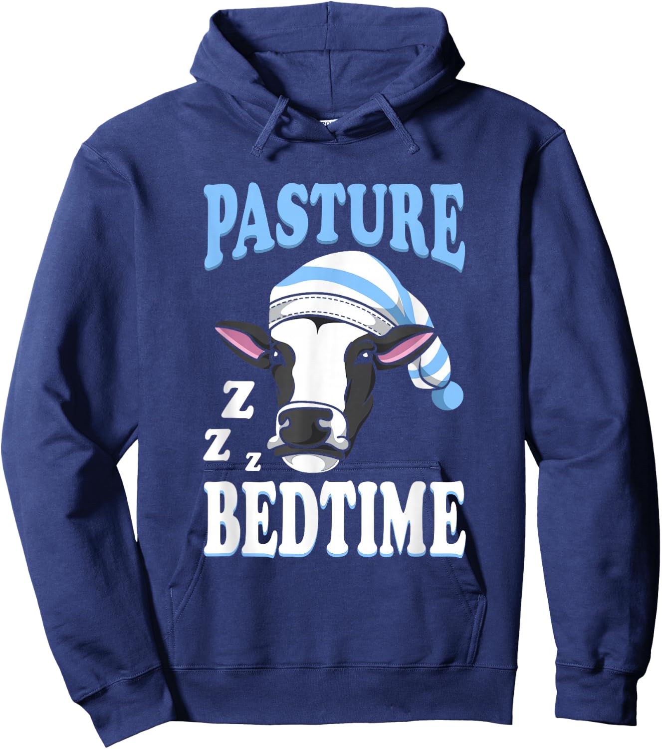 Cute Sleepy Cow Pasture Bedtime Hoodie - Hoodie | Navy