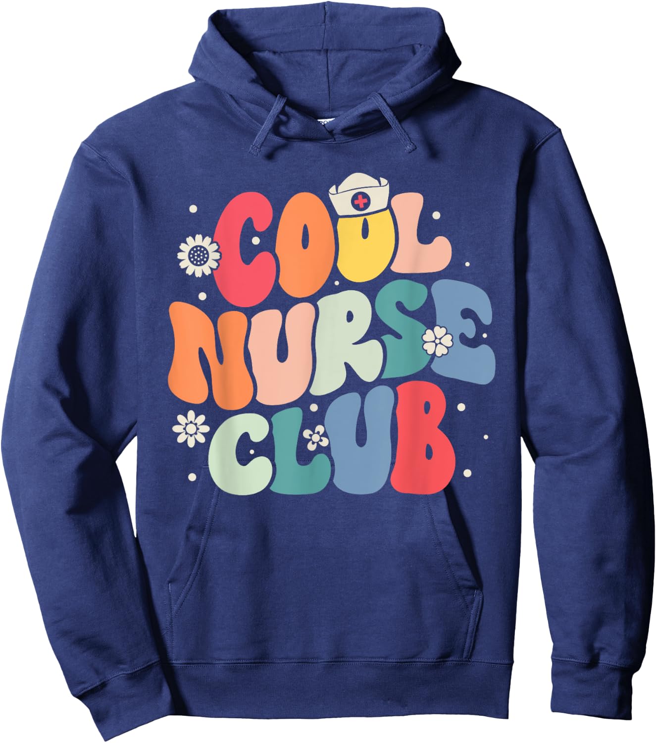 Cool Nurse Club Registered Nurse Nursing Students Groovy Hoodie - Hoodie | Navy