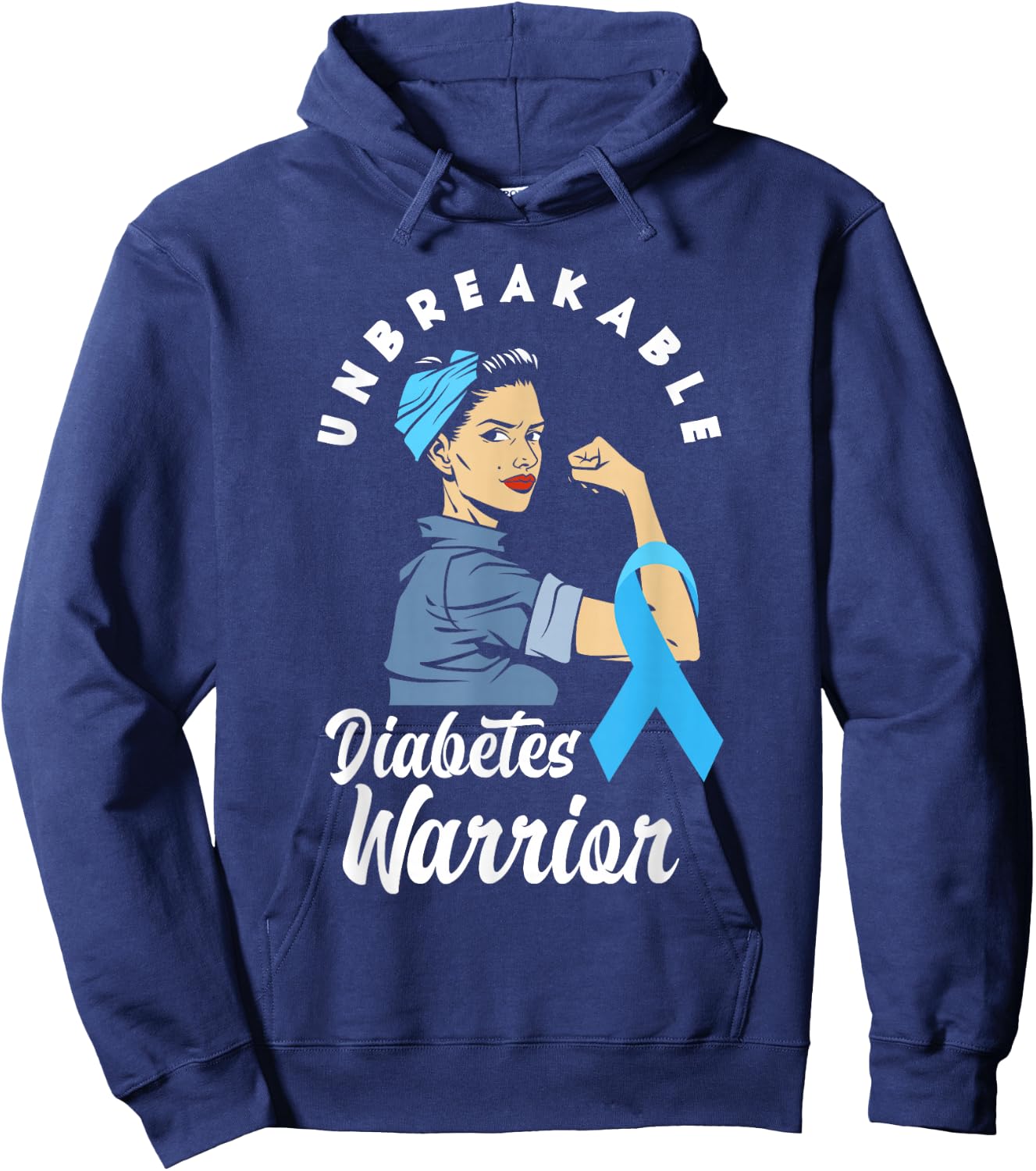 Diabetes Warrior Diabetic T1D Diabetes Awareness Hoodie - Hoodie | Navy