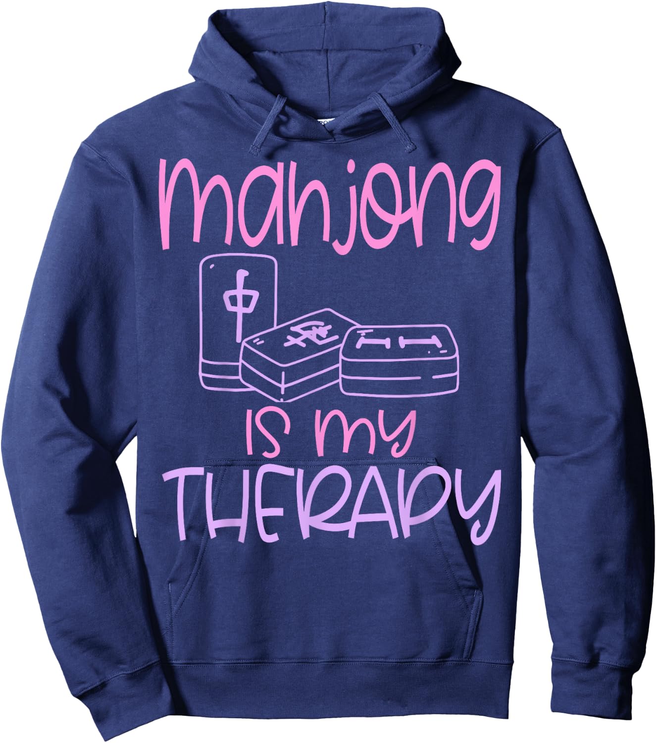 Mahjong Player Funny Is My Therapy Chinese Hoodie - Hoodie | Navy