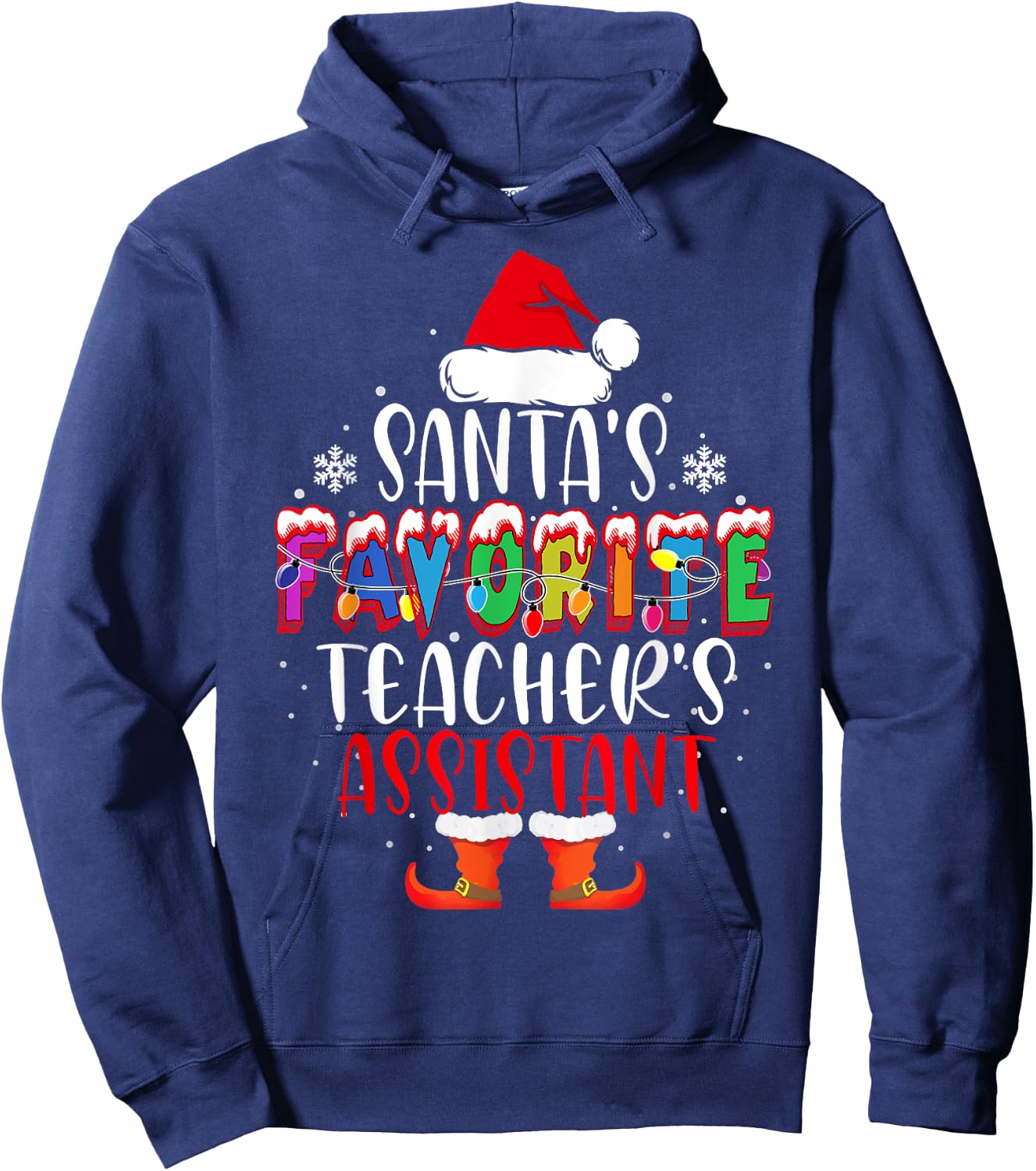 Santa's Favorite Teacher's Assistant Funny Christmas Gift Hoodie - Hoodie | Navy