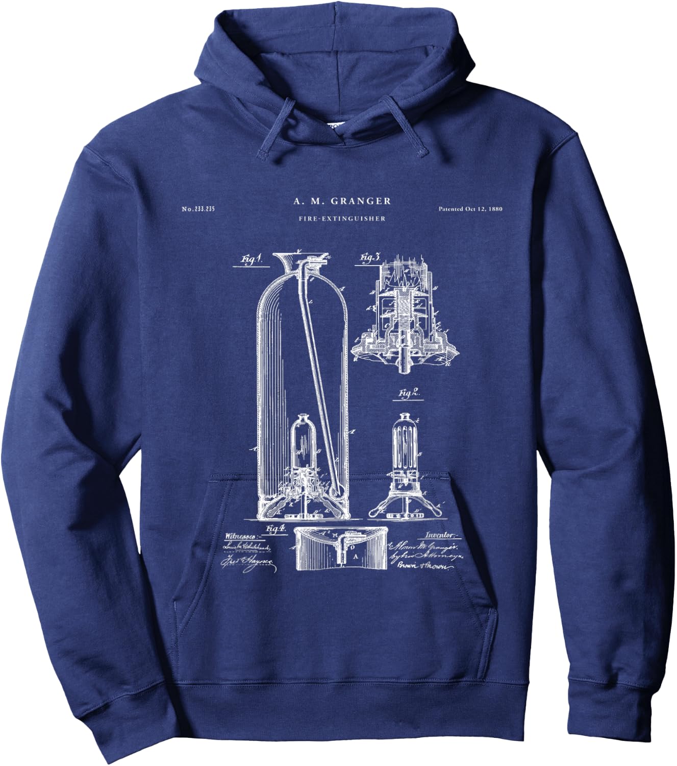 Fire extinguisher Patent - Firefighter Shirt Hoodie - Hoodie | Navy
