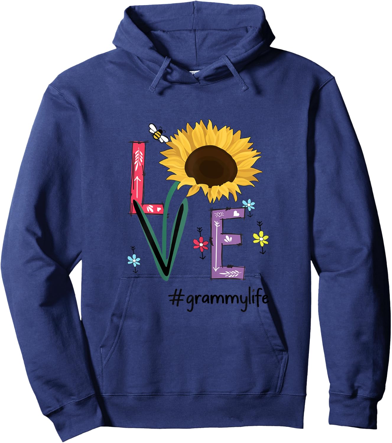 Love Grammy Life Sunflower Funny Mother's Day For Grandma Hoodie - Hoodie | Navy