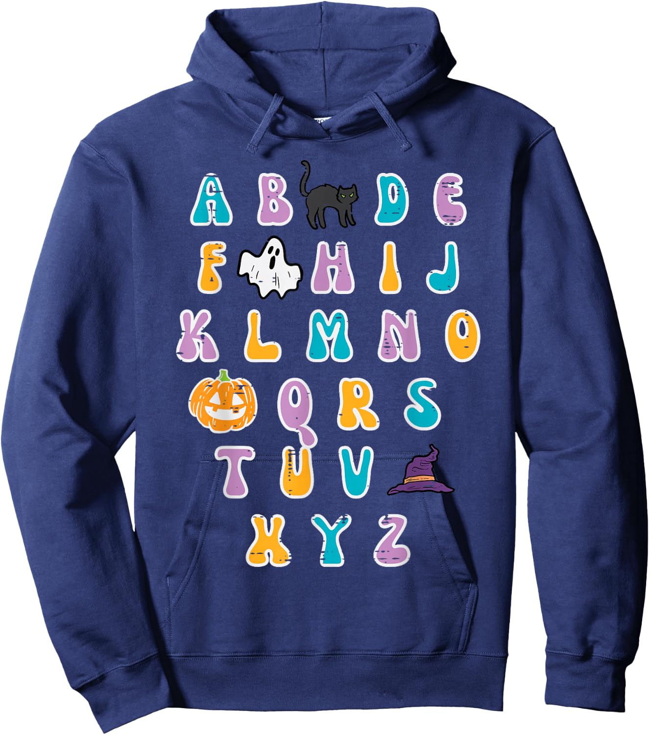 Halloween ABC Alphabet Cute Costume Teacher Women Girls Kids Hoodie - Hoodie | Navy