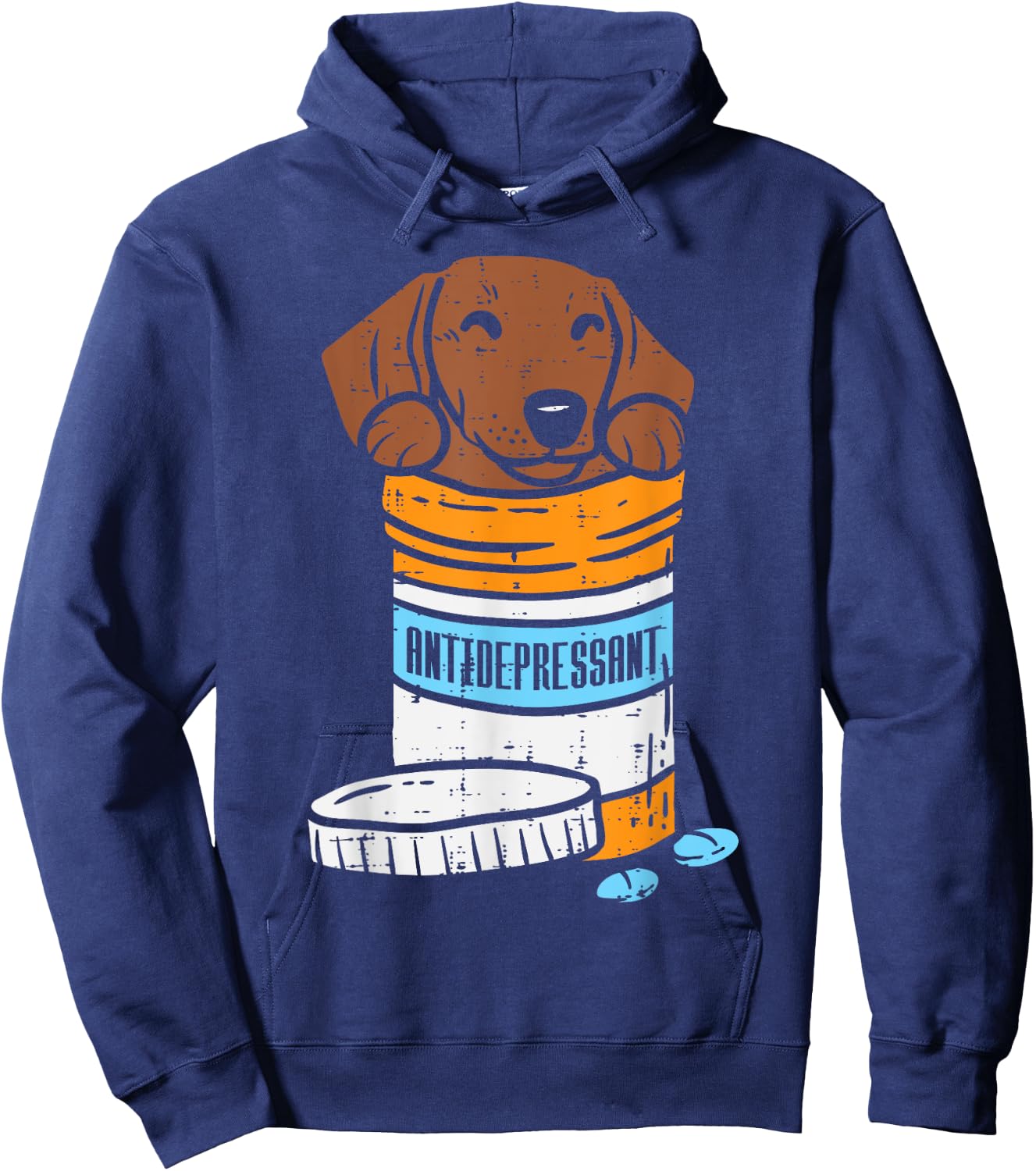 Antidepressant Dachshund Weiner Sausage Dog Animal Pet Gift Hoodie - Hoodie | Navy