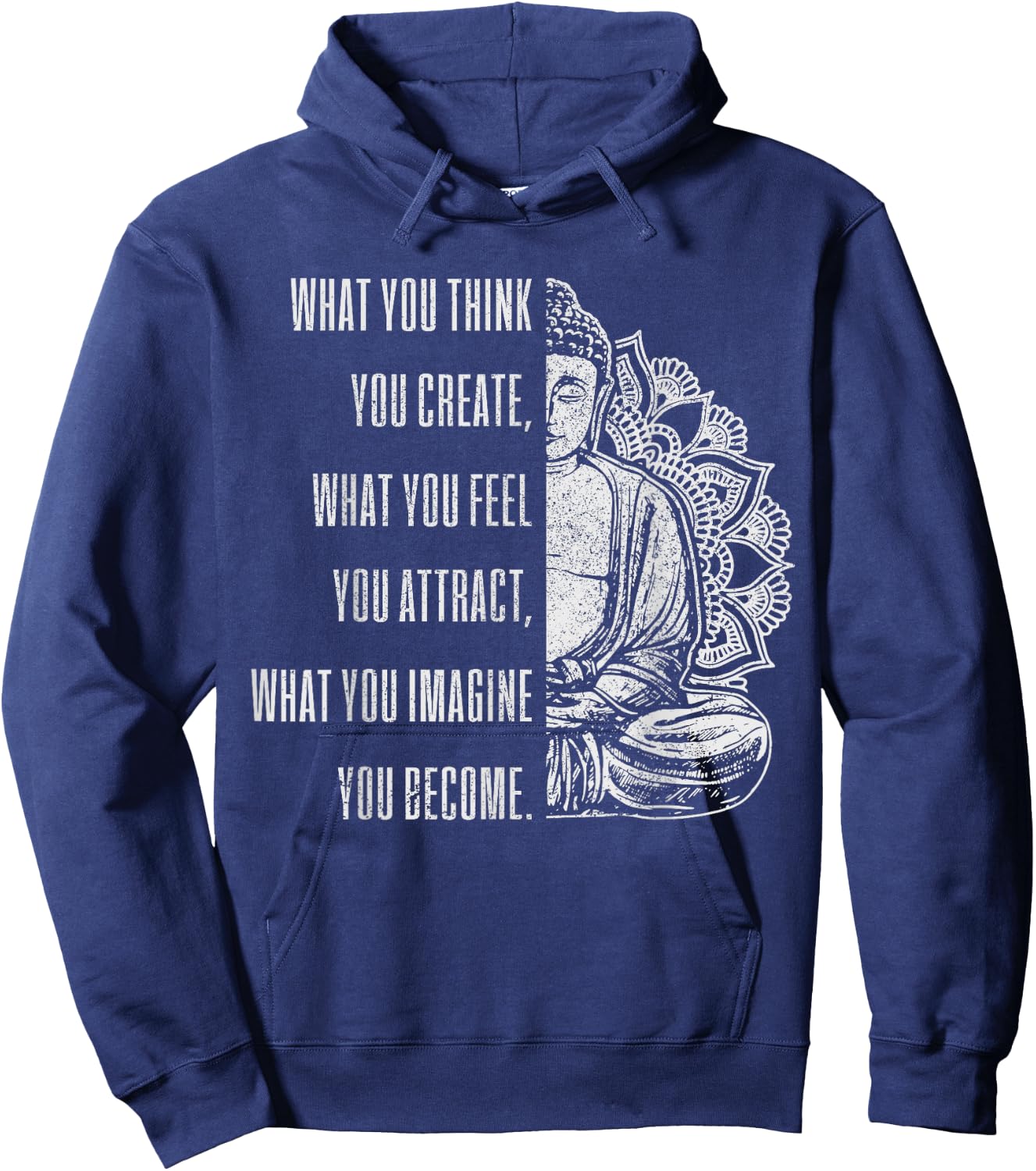 Buddha Spiritual Saying Mandala Buddhism Yoga Gift Hoodie - Hoodie | Navy