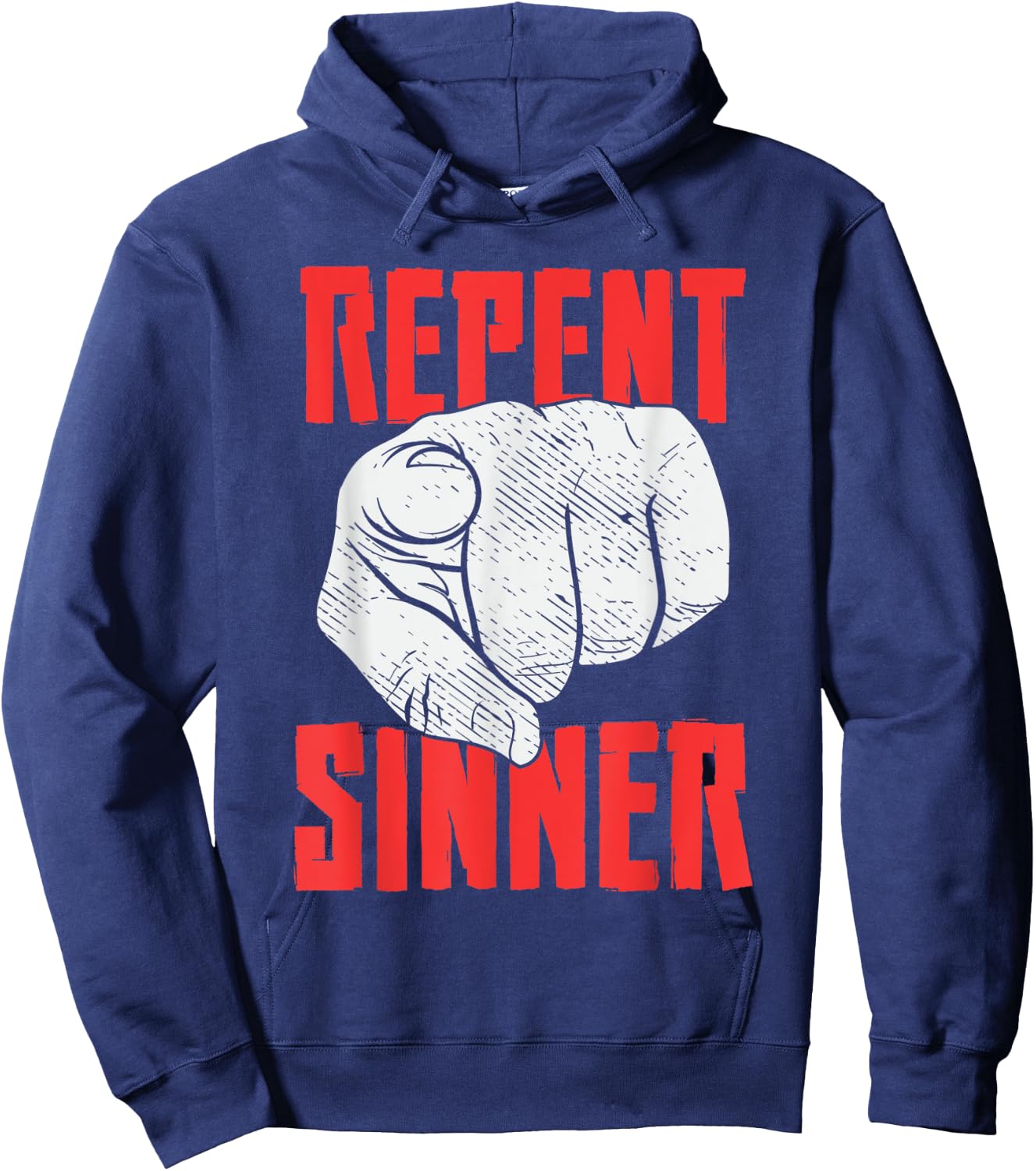 Repent Sinner Christian Church Christus Bible Funny Meme Hoodie - Hoodie | Navy