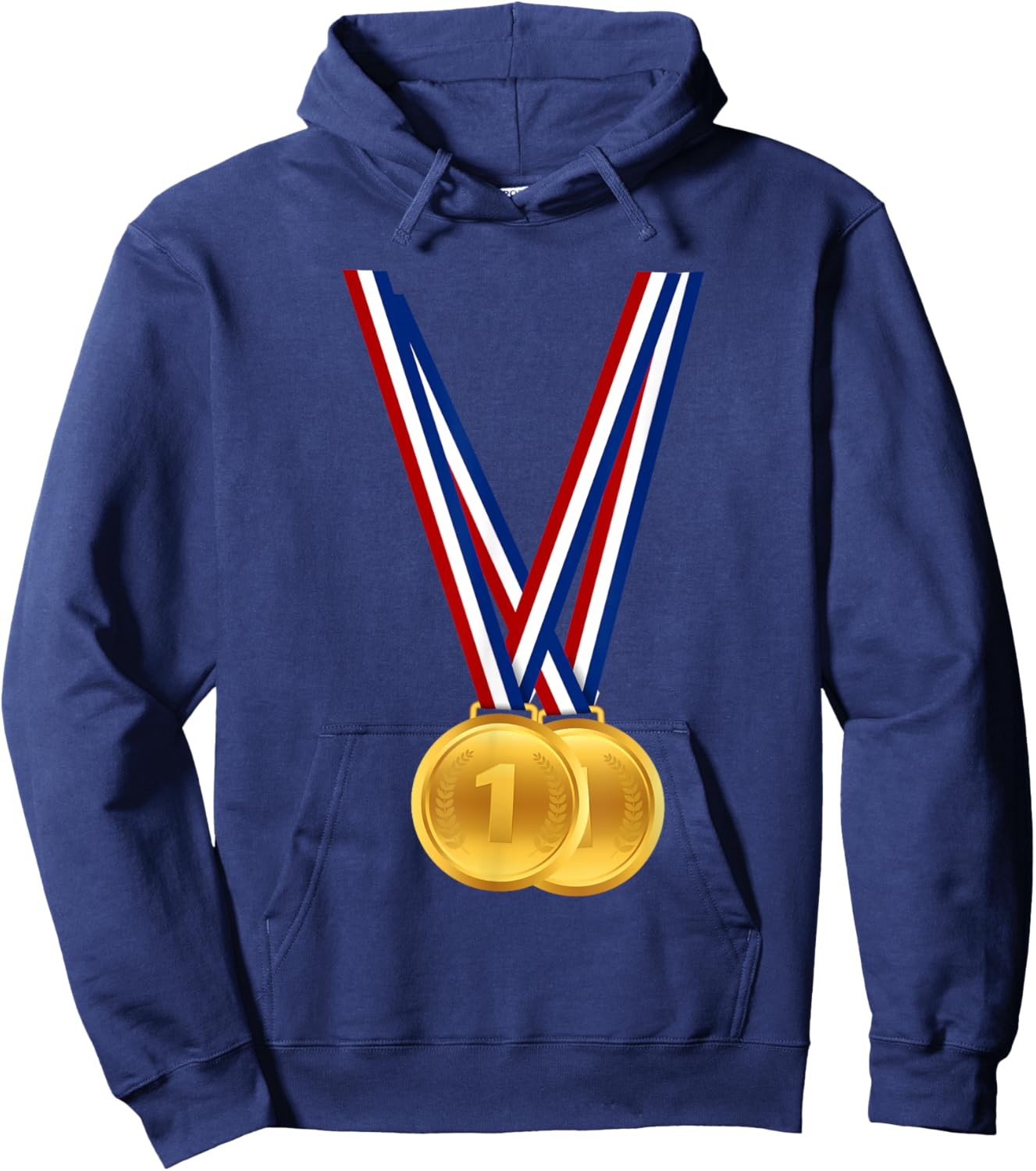 Gold Medals Funny Winners And Champions Gift Birthday Hoodie - Hoodie | Navy