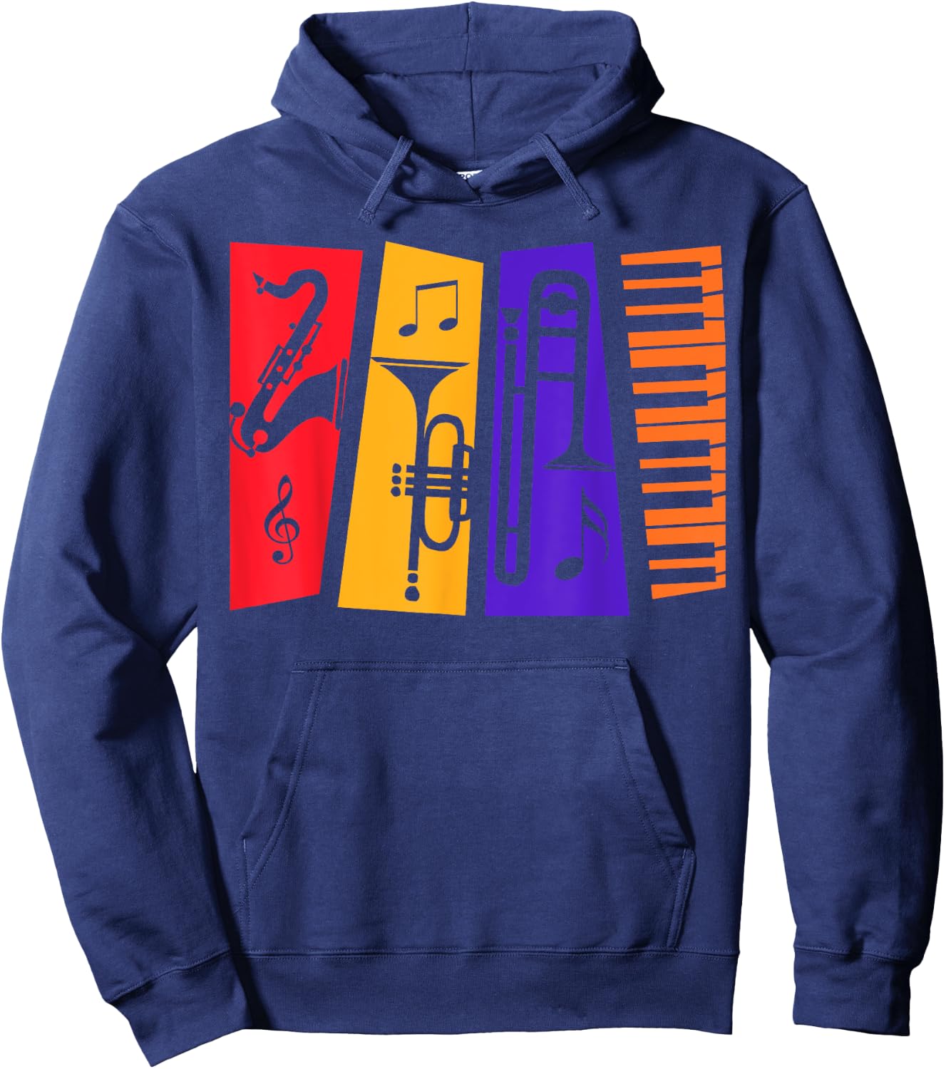 Jazz Music Instruments for Jazz Lovers Players Jazz Music Hoodie - Hoodie | Navy