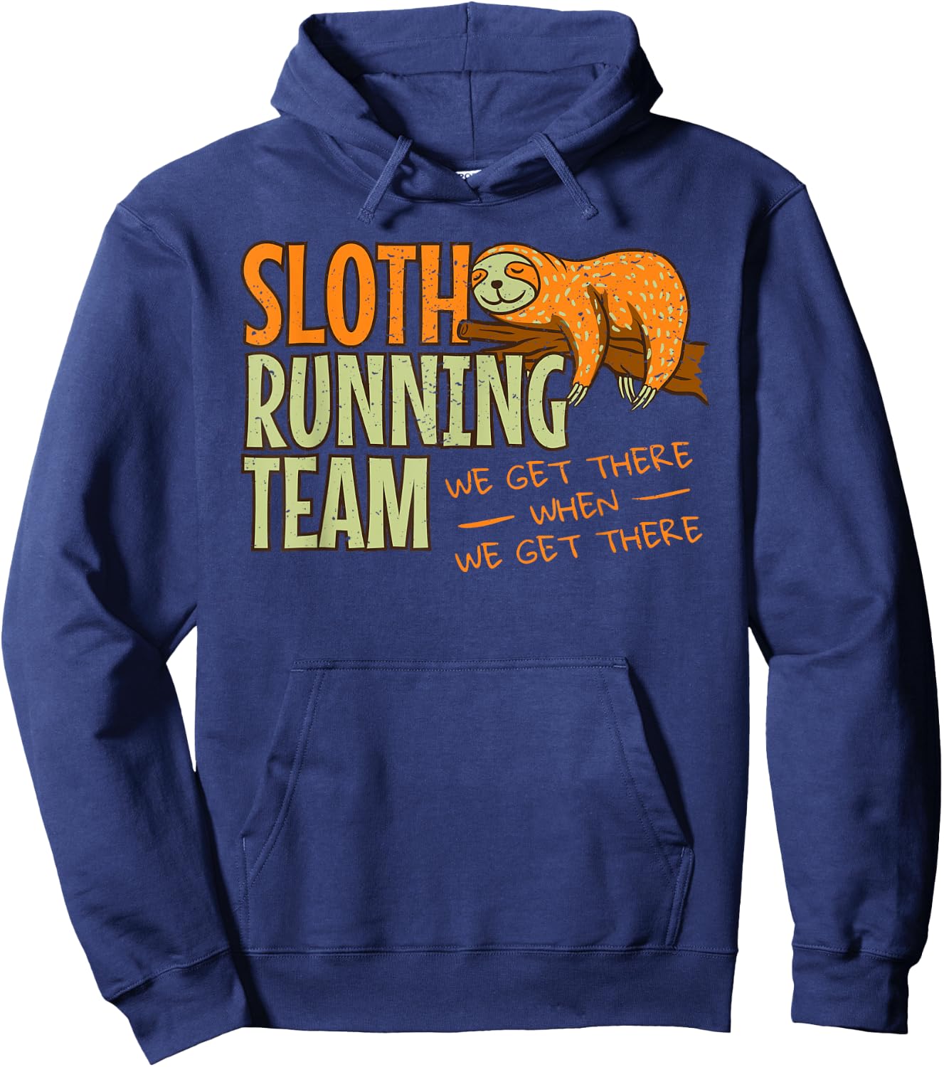 Sloth Running Team Jogging Lazy Sleepy Motivation Hoodie - Hoodie | Navy