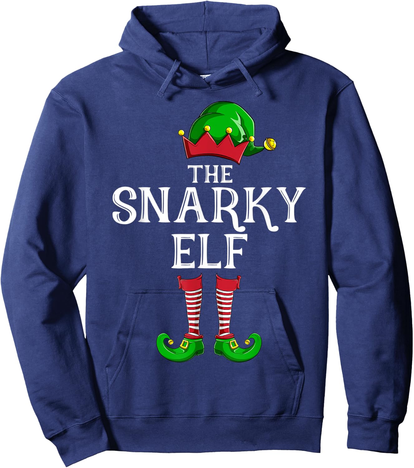 Snarky Elf Matching Family Group Christmas Party Pajama Hoodie - Hoodie | Navy