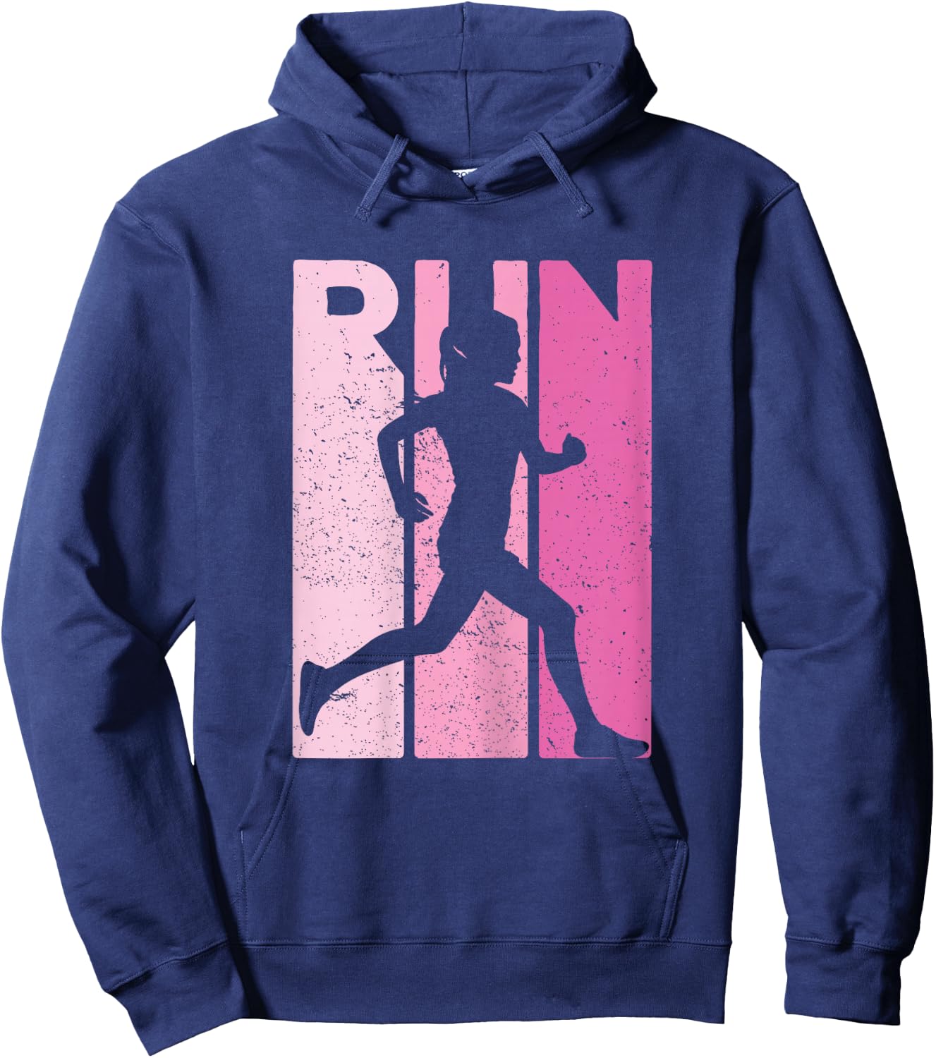 Retro RUN Runner Jogger Marathon Vintage for Girls Women Hoodie - Hoodie | Navy