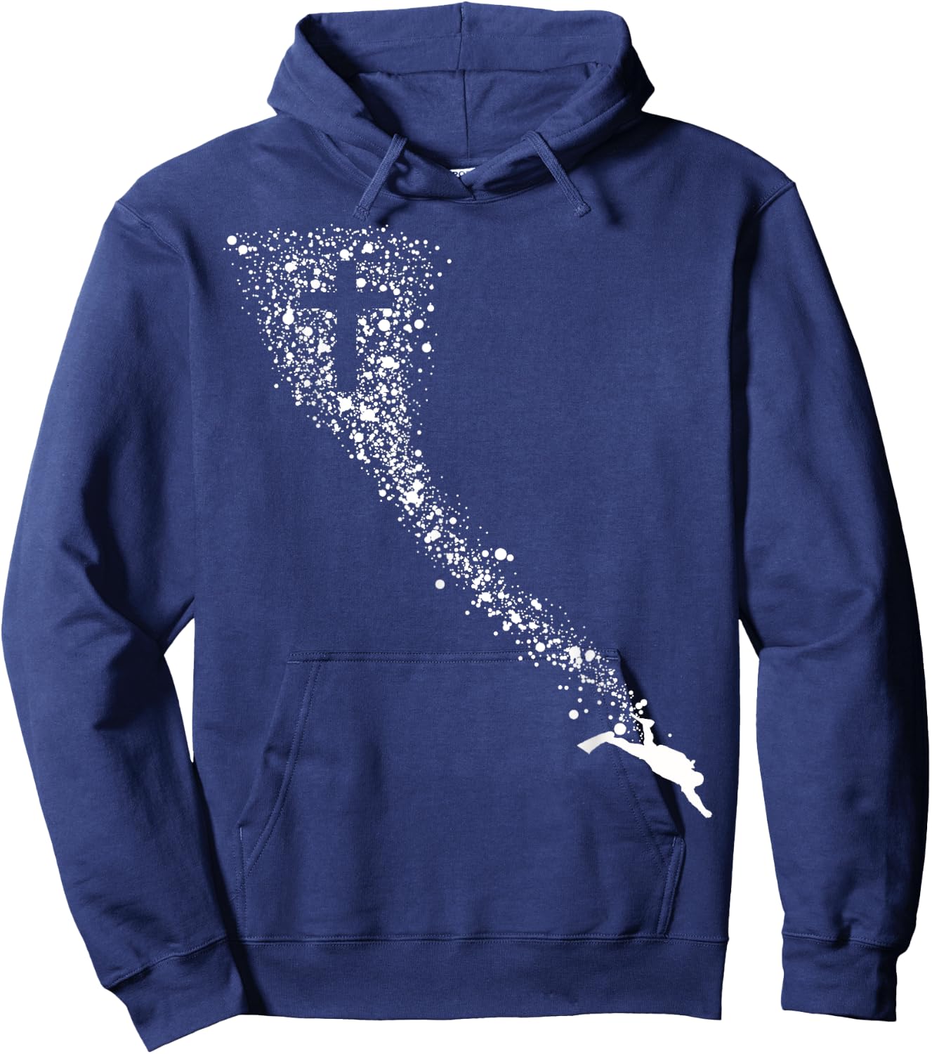 Christian Scuba Diving Jesus Cross Dive Flag Faith Diver Art Hoodie - Hoodie | Navy