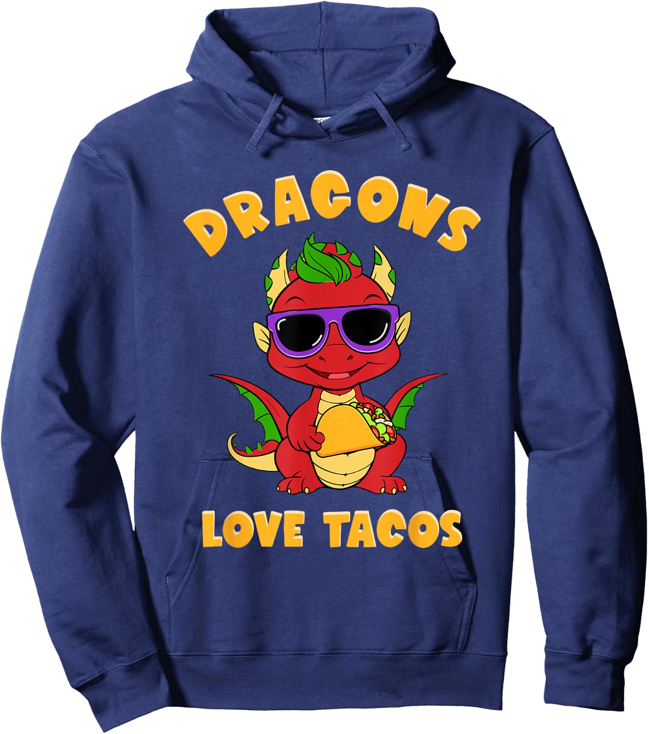 Dragons Love Tacos Costume Mexican Taco Dragon Kids Mexico Hoodie - Hoodie | Navy