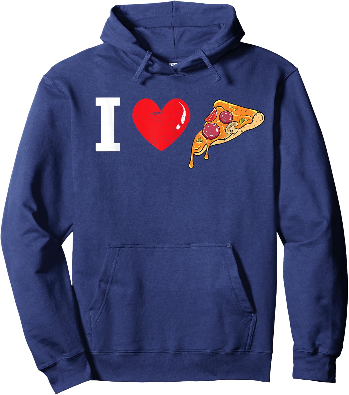 I Heart Pizza I Love Pizza New York Pepperoni Pizza Lover Hoodie - Hoodie | Navy
