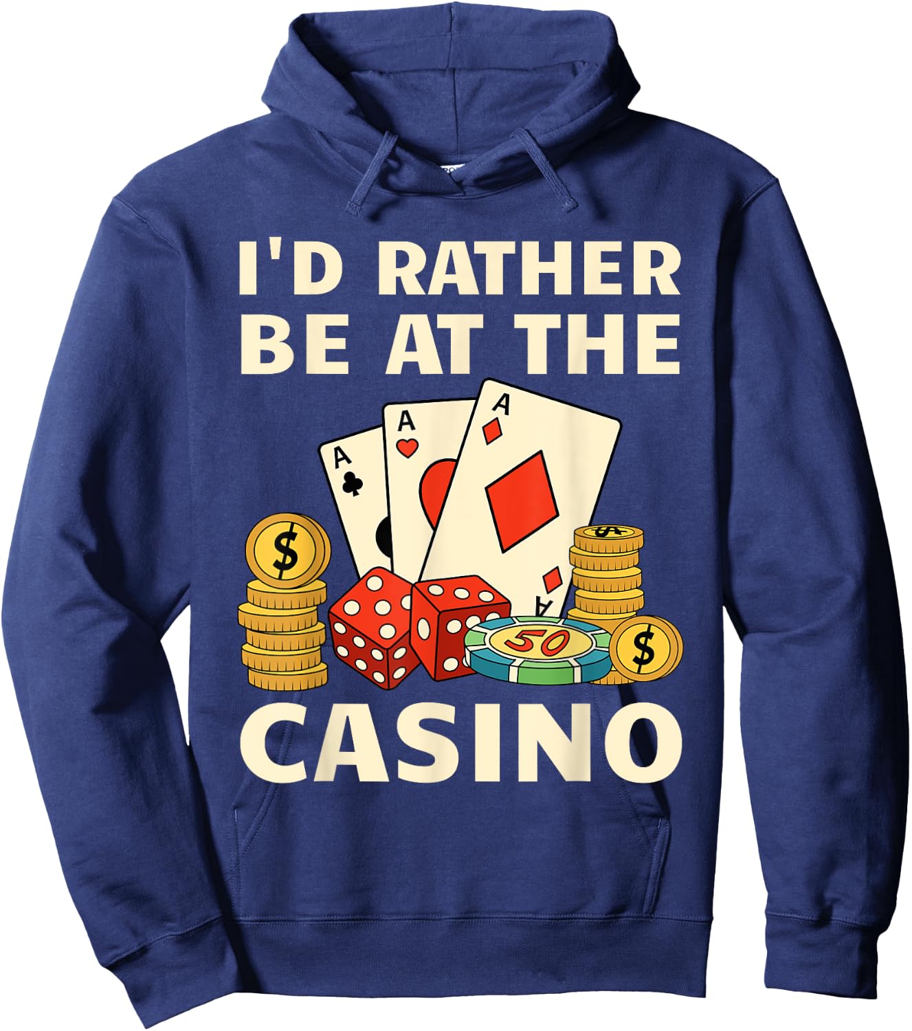 Cool Casino Lover Art Women Casino Gambling Gambler Hoodie - Hoodie | Navy