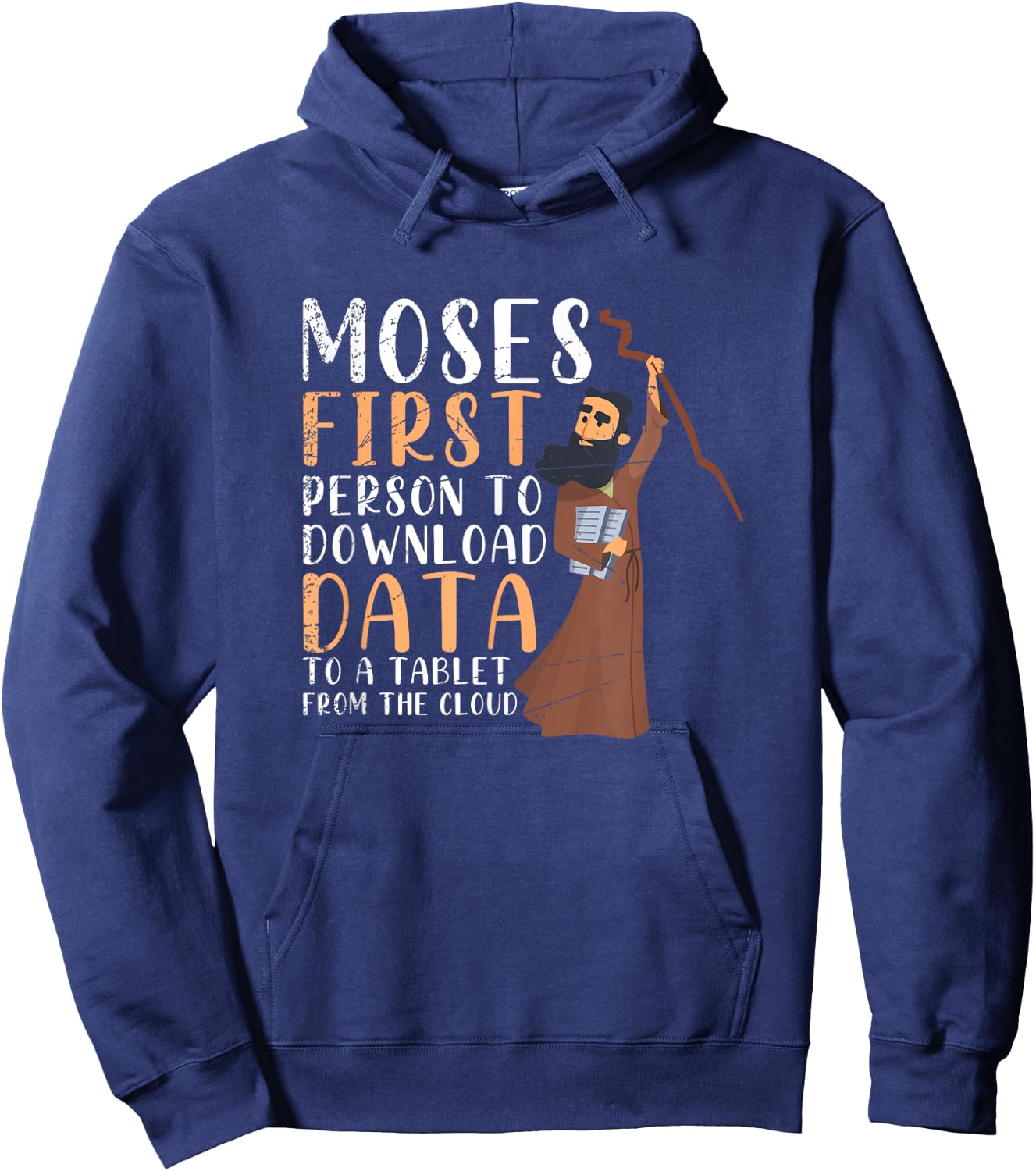 Funny Holy Bible Moses Prayer Christian Gift Prayer Hoodie - Hoodie | Navy