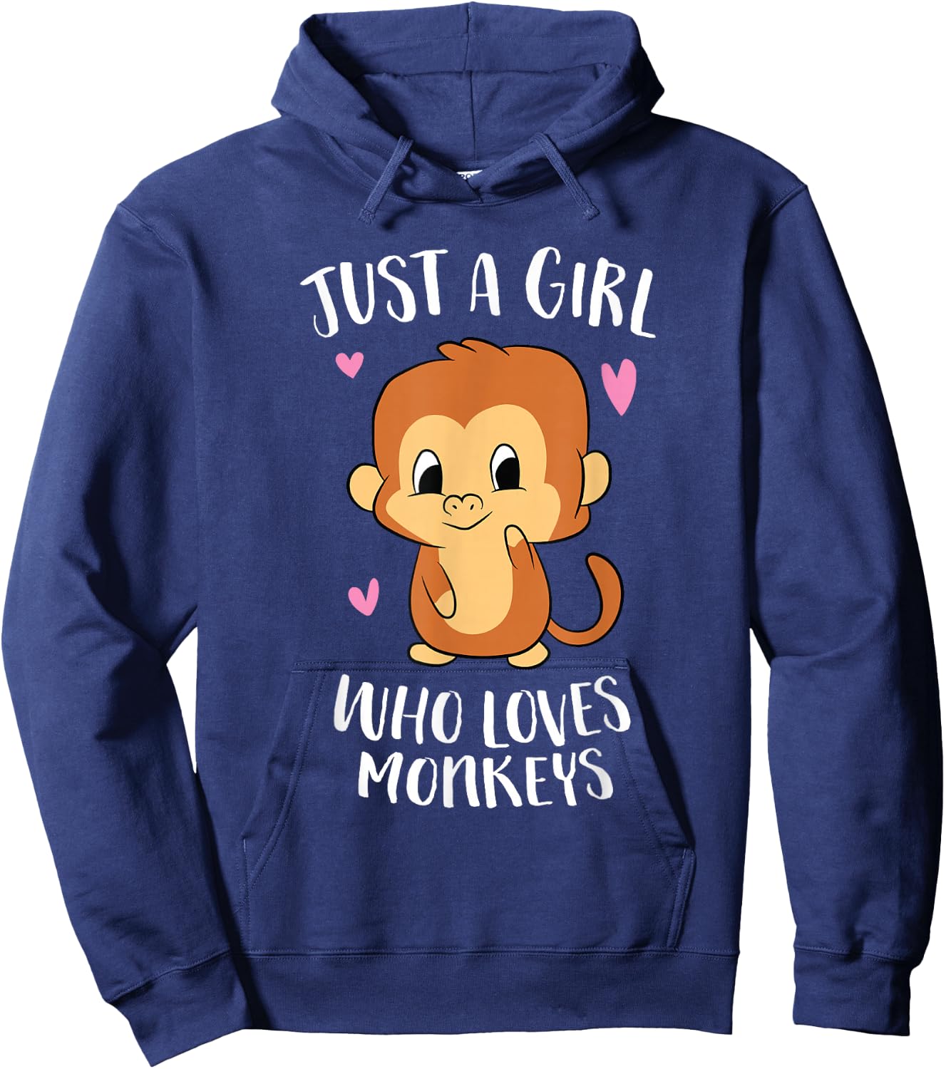Just a Girl Who Loves Monkeys Cute Monkey Lover Gift Hoodie - Hoodie | Navy