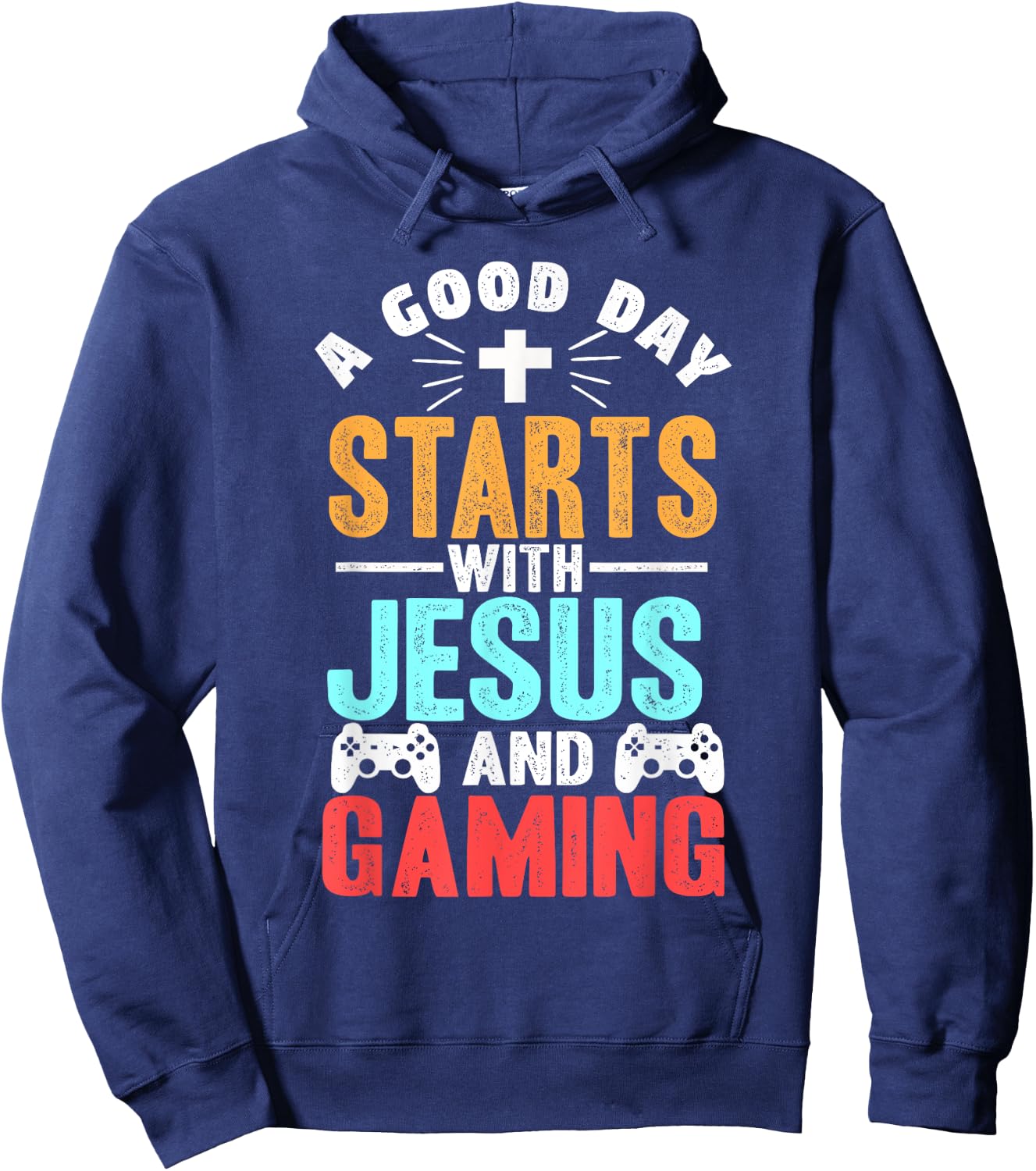 Funny Christian Jesus Gaming Gift Christian Gamer Hoodie - Hoodie | Navy