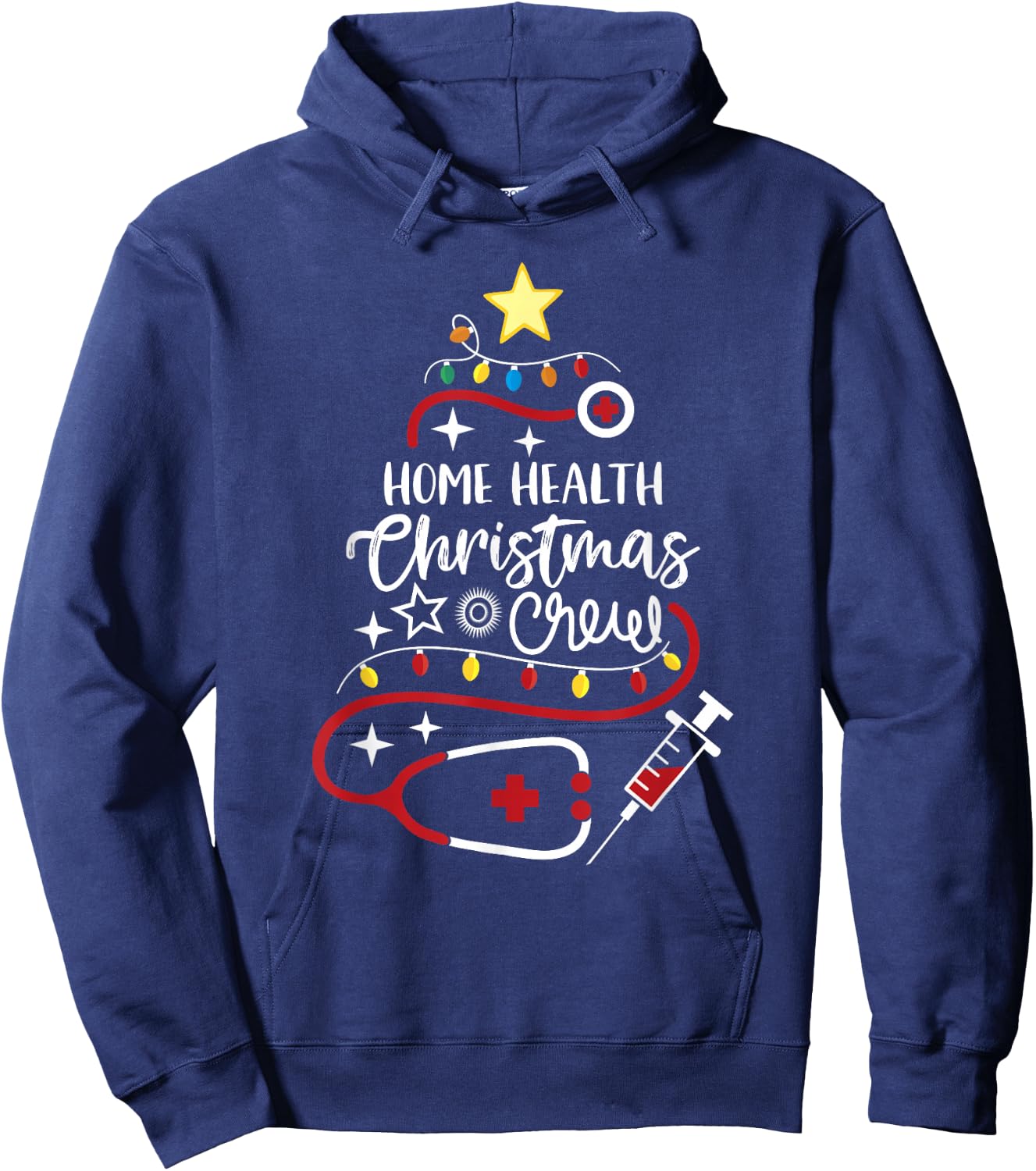 Home Health Nurse Specialists Home Health Christmas Crew Hoodie - Hoodie | Navy