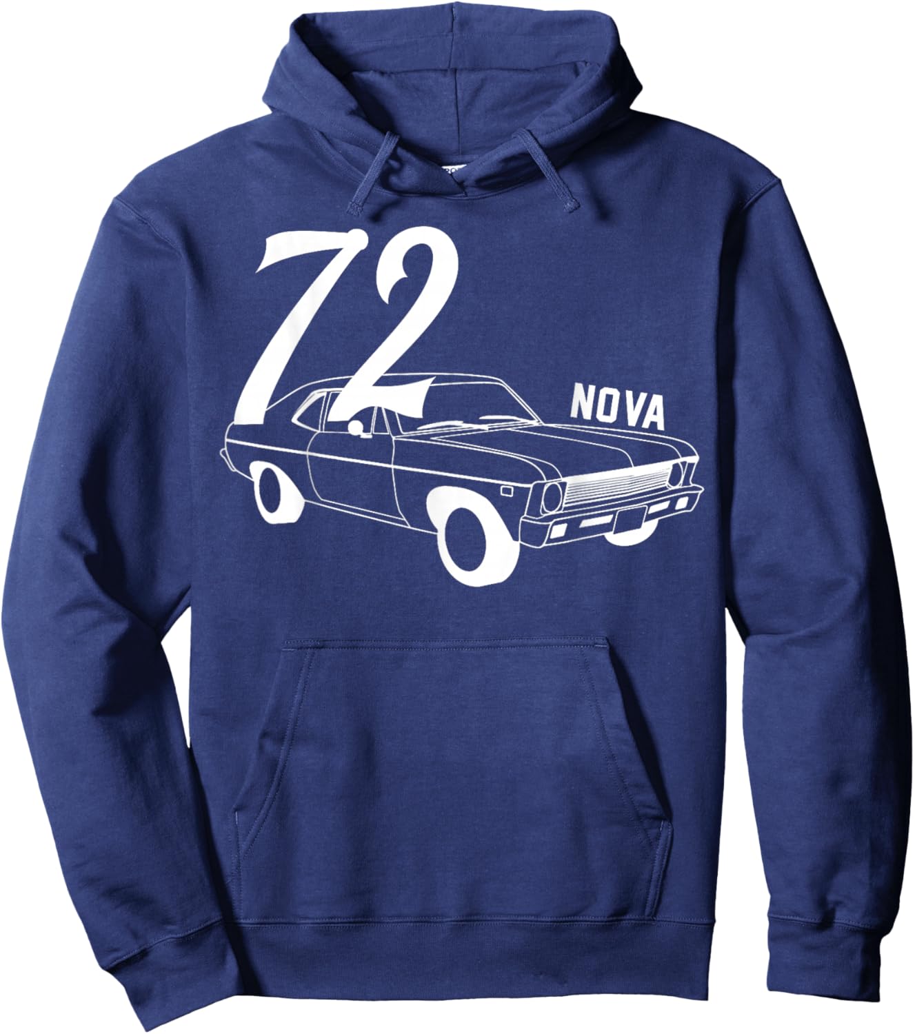 1972 72 Chevys Nova 2 Classic Car Old School Muscle Car Hoodie - Hoodie | Navy